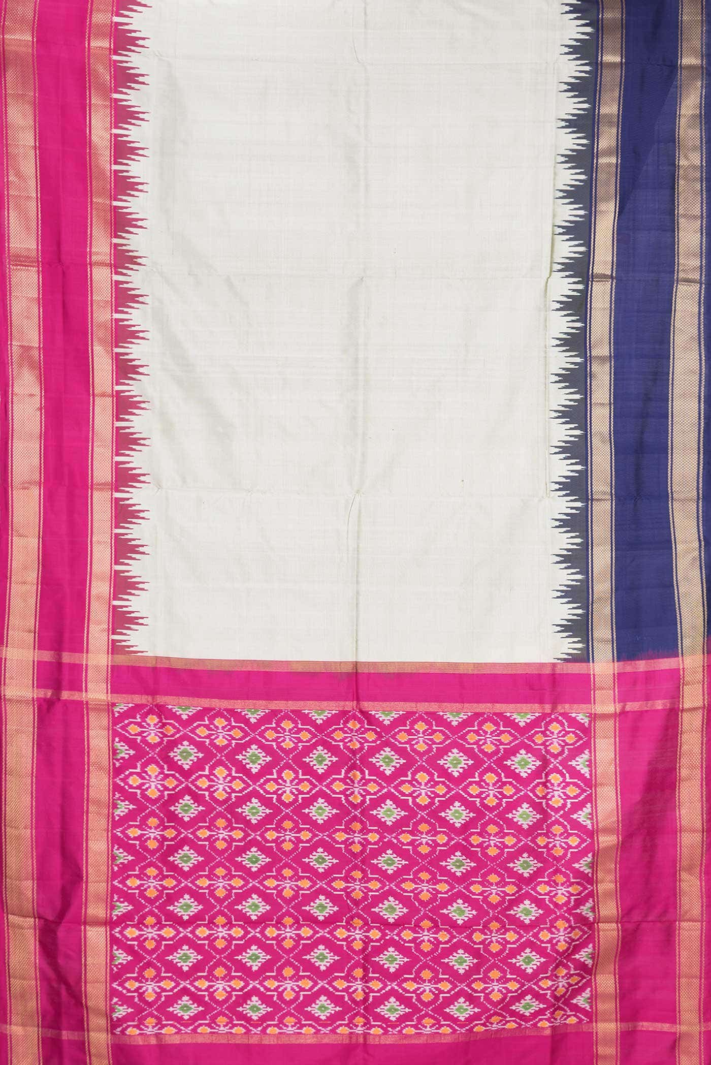 Grey Dual Tone Double Ikat Saree