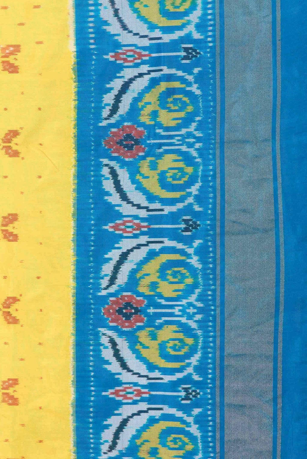 Yellow Dual Tone Double Ikat Saree