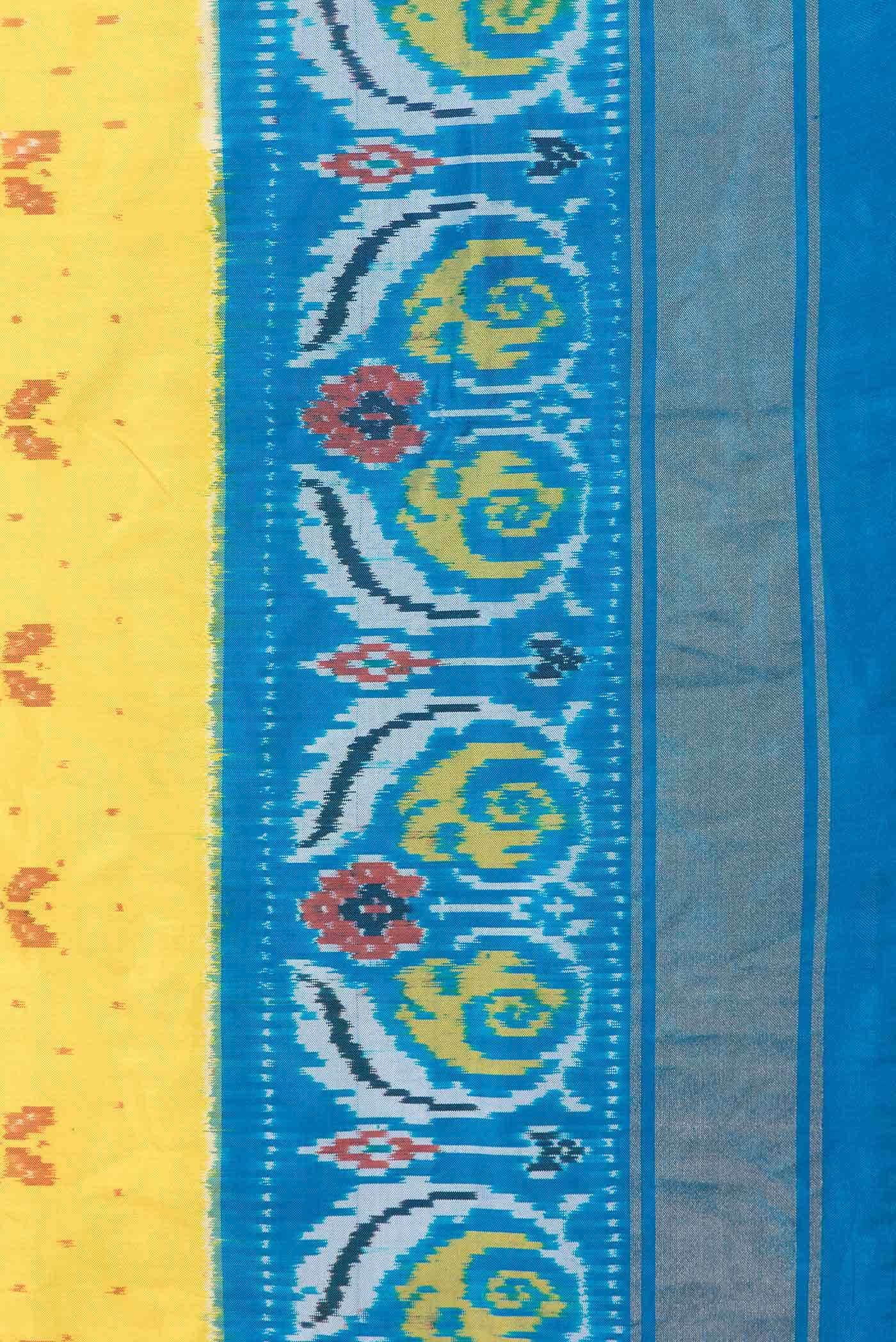 Yellow Dual Tone Double Ikat Saree