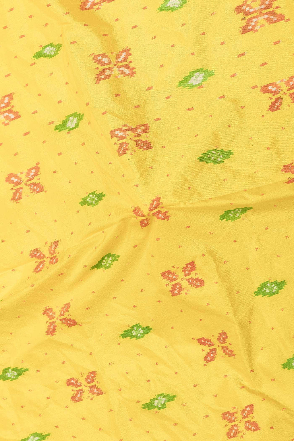 Yellow Dual Tone Double Ikat Saree