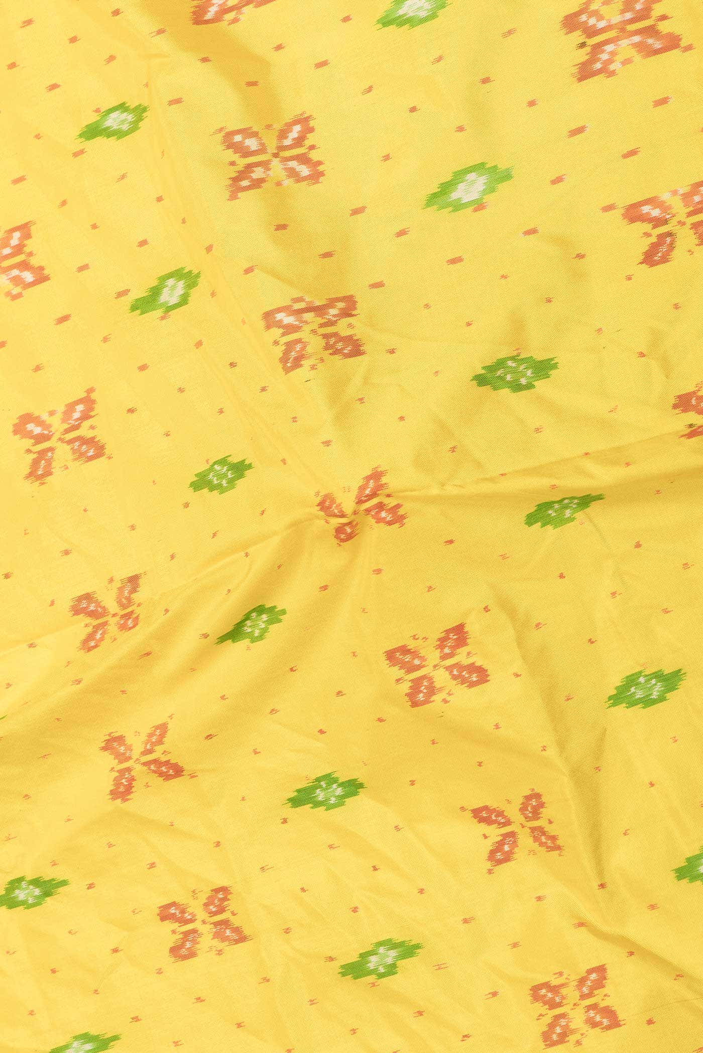 Yellow Dual Tone Double Ikat Saree
