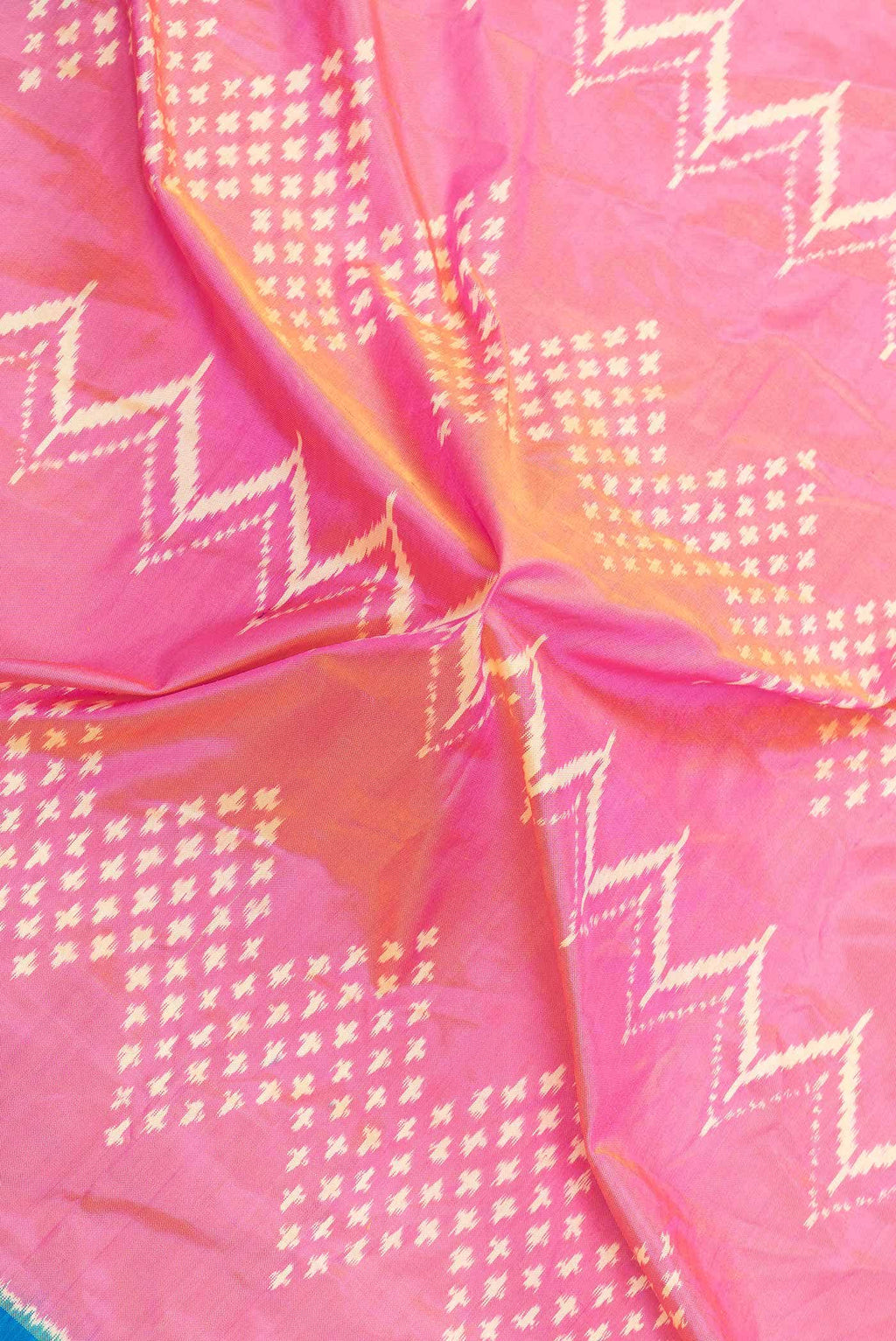 Pink Dual Tone Double Ikat Saree
