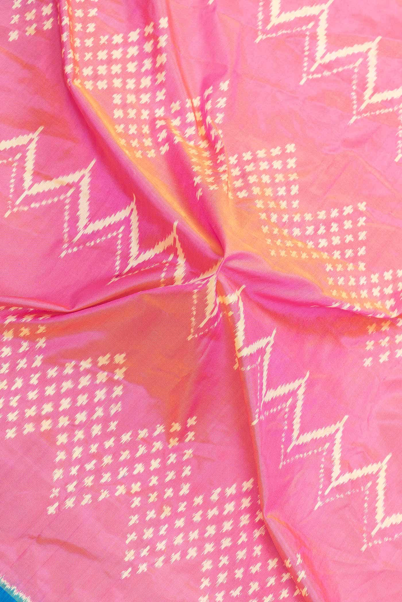Pink Dual Tone Double Ikat Saree
