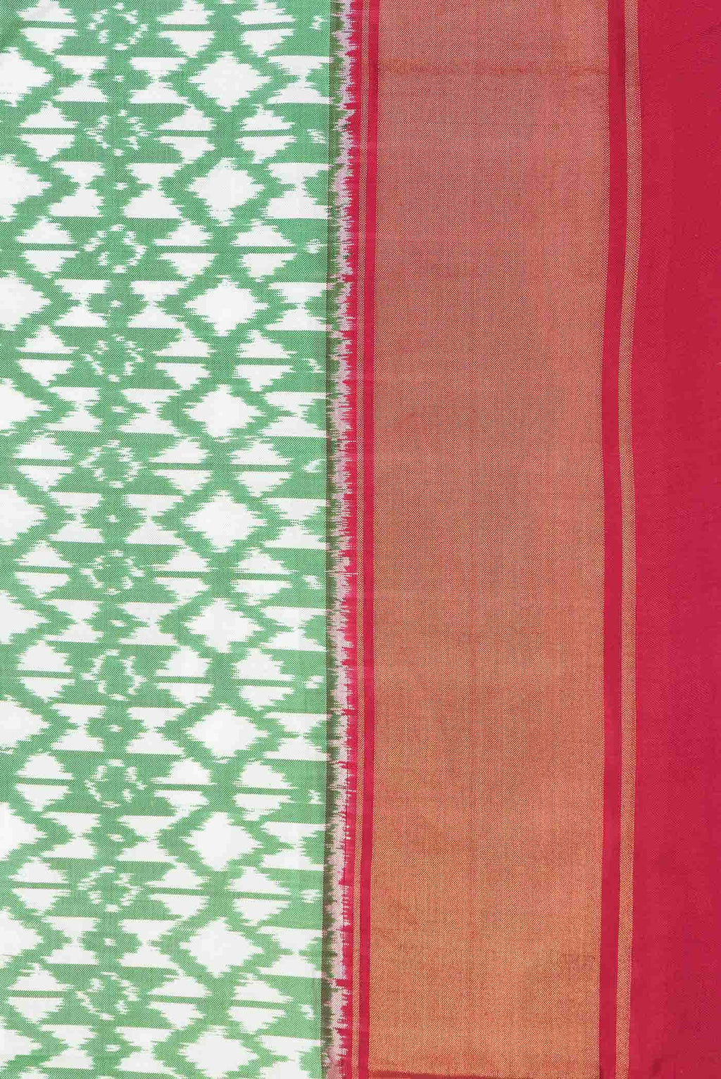 Light Green Dual Tone Double Ikat Saree