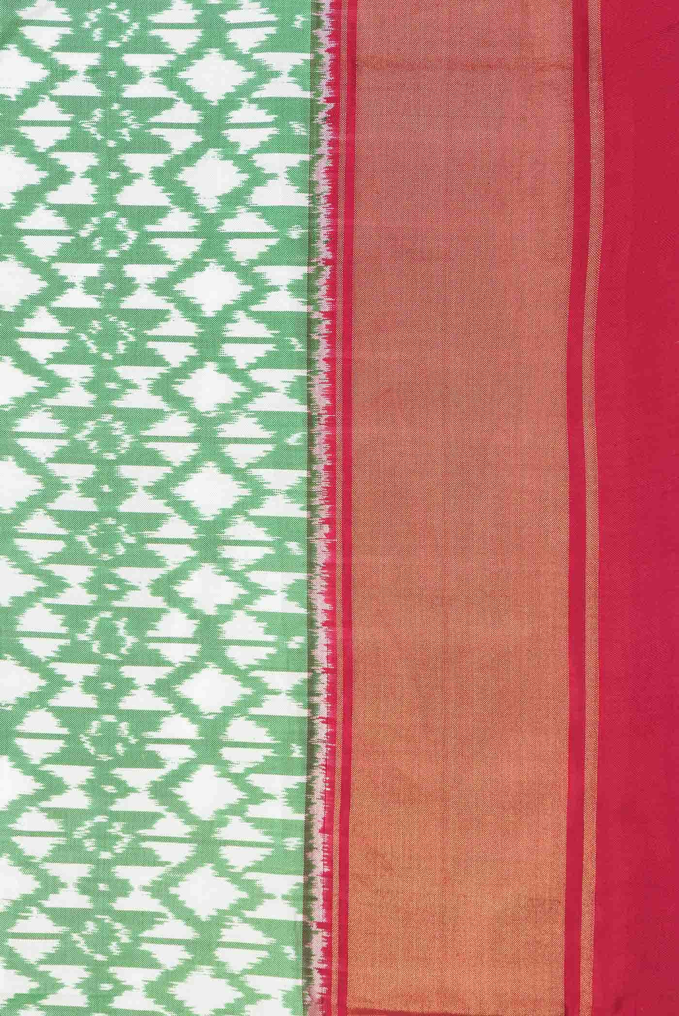 Light Green Dual Tone Double Ikat Saree