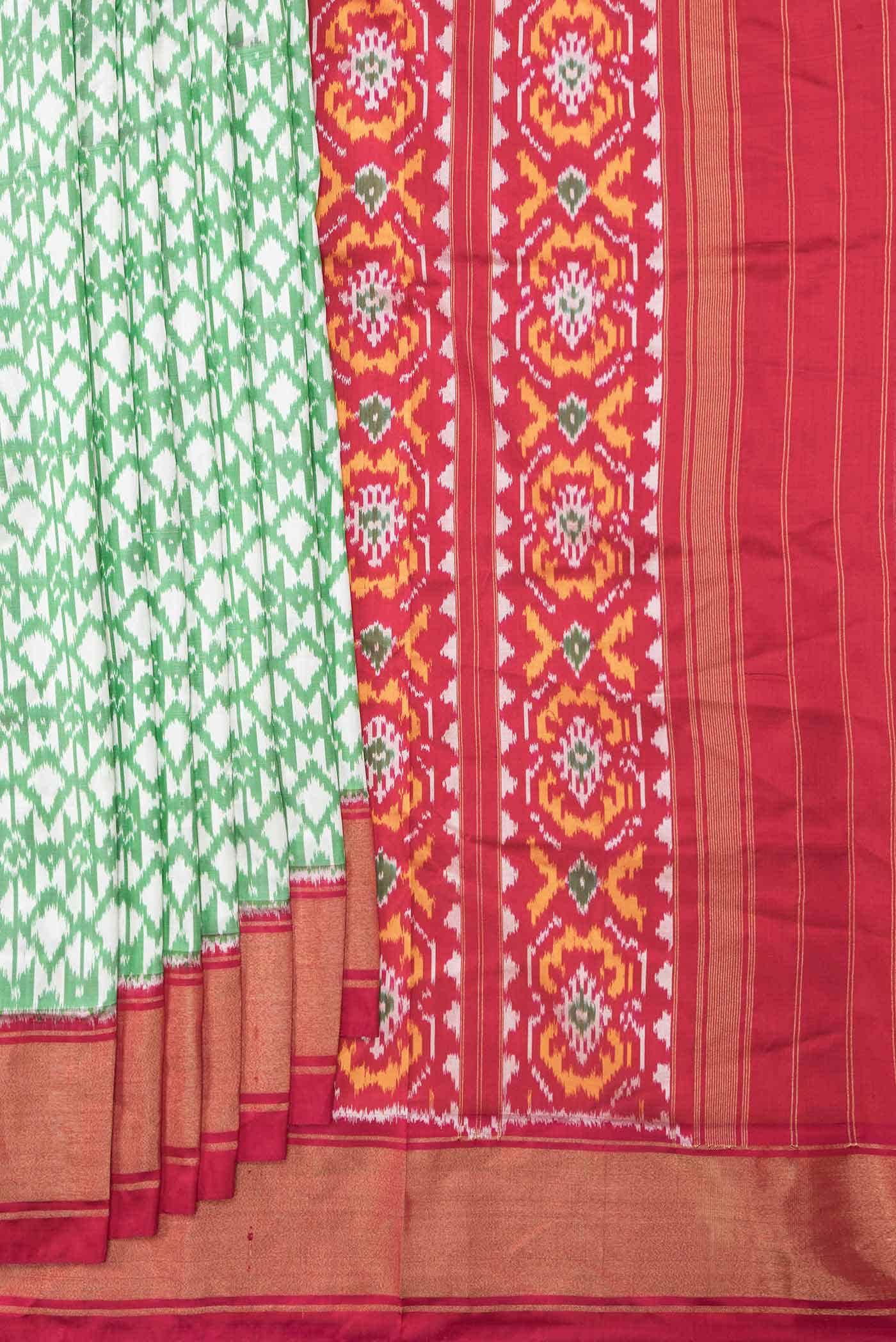 Light Green Dual Tone Double Ikat Saree