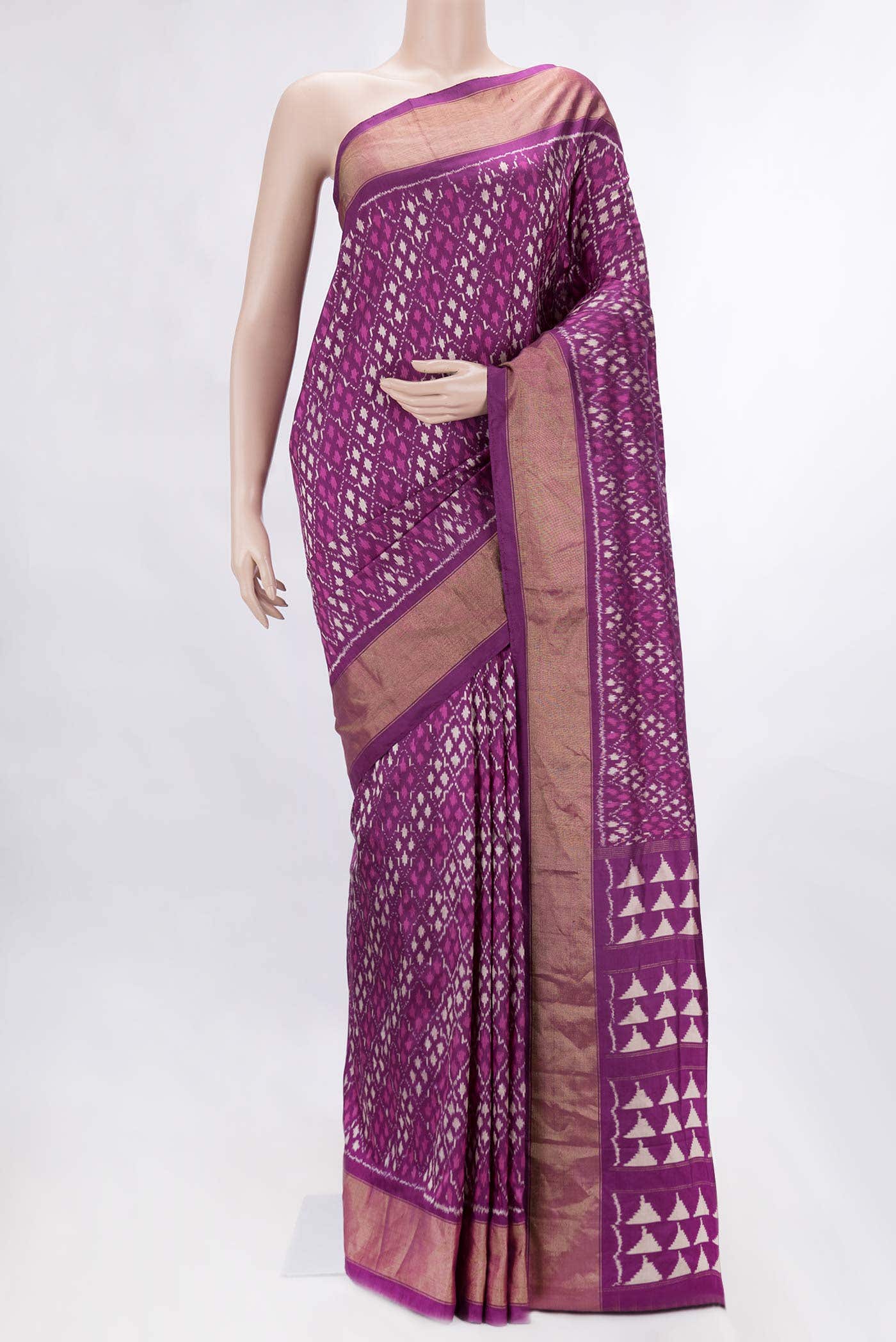 Purple Dual Tone Double Ikat Saree