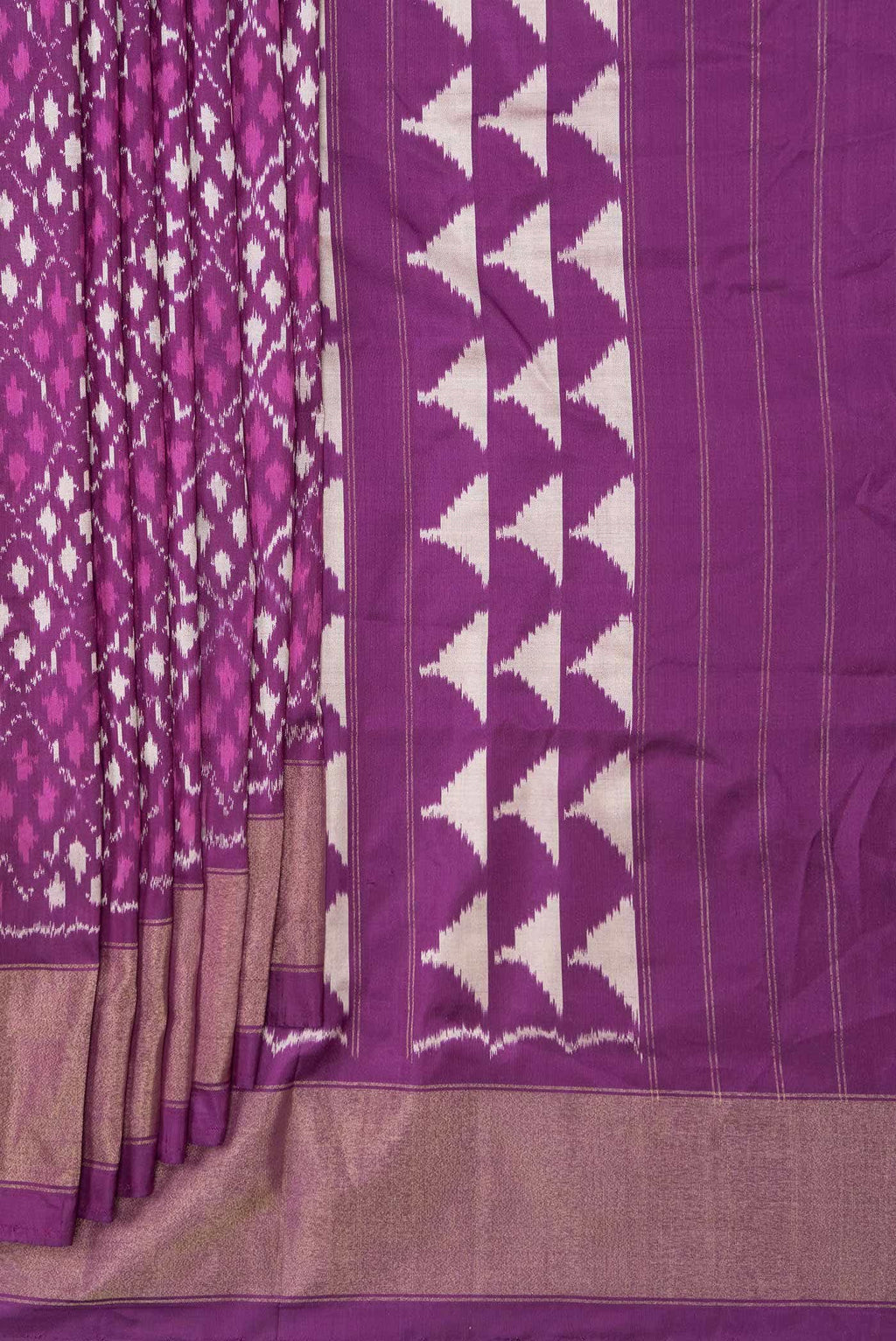 Purple Dual Tone Double Ikat Saree