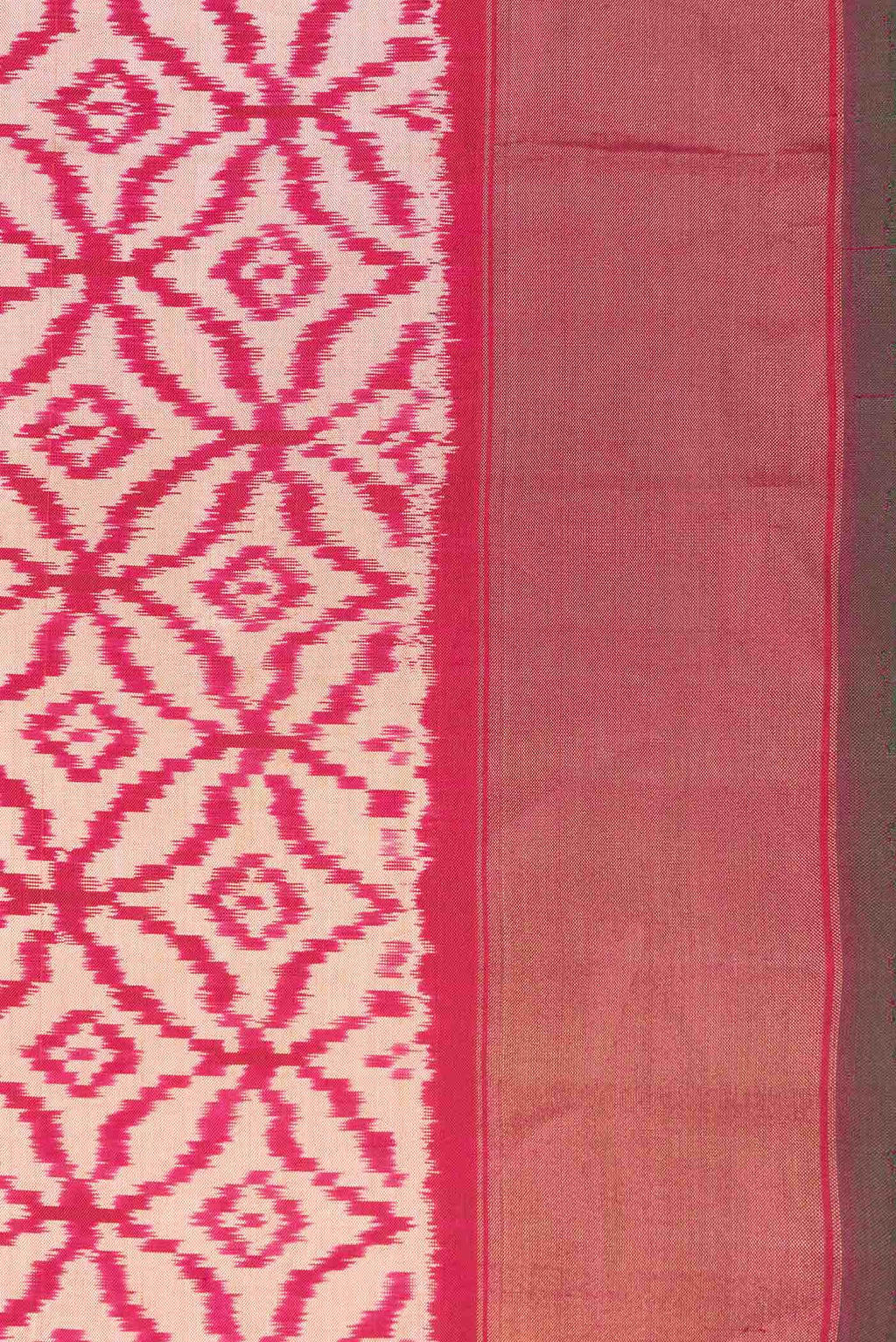 Dark Pink Dual Tone Double Ikat Saree