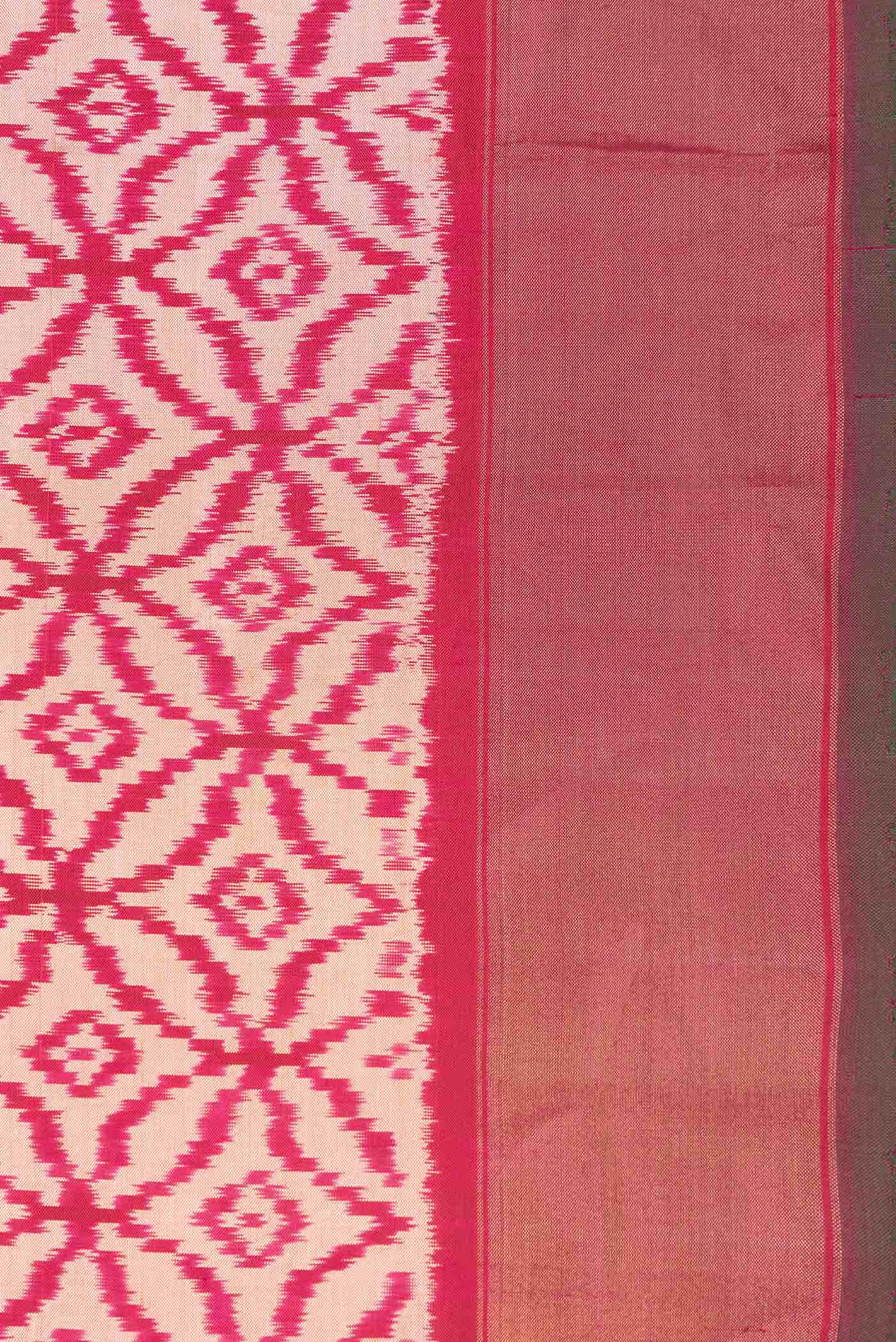 Dark Pink Dual Tone Double Ikat Saree