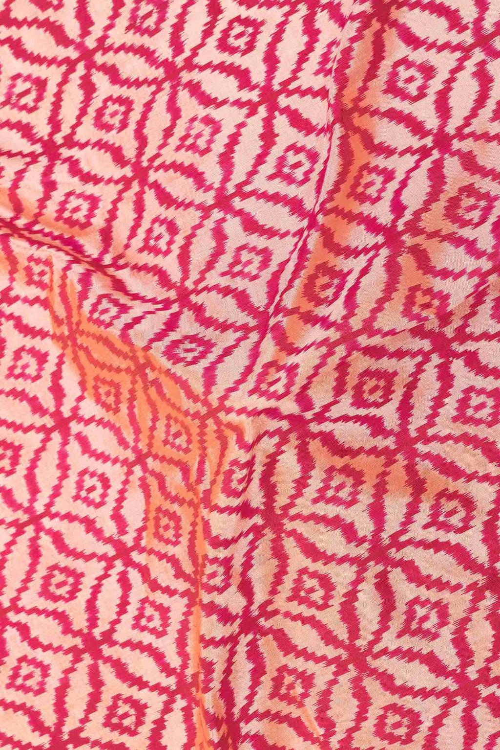 Dark Pink Dual Tone Double Ikat Saree