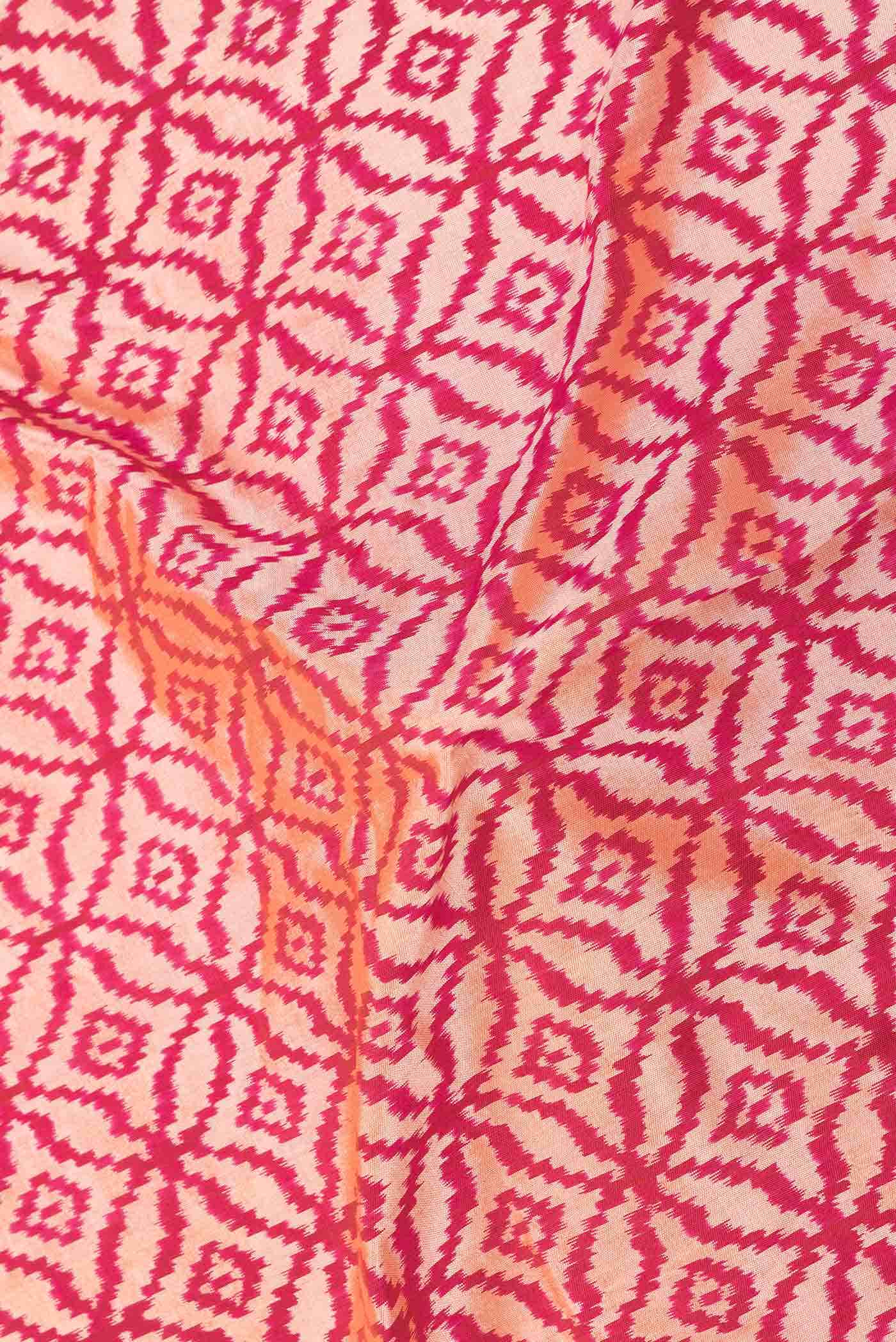 Dark Pink Dual Tone Double Ikat Saree