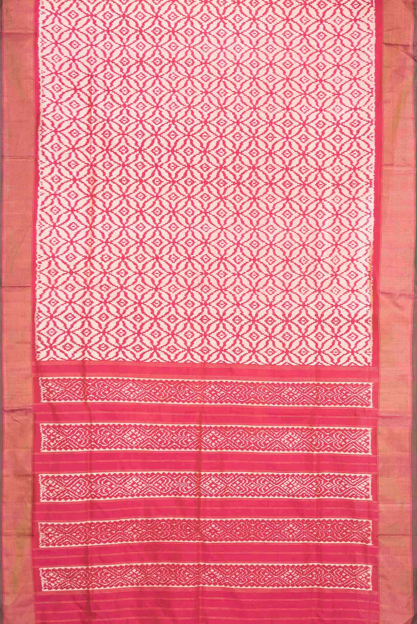 Dark Pink Dual Tone Double Ikat Saree