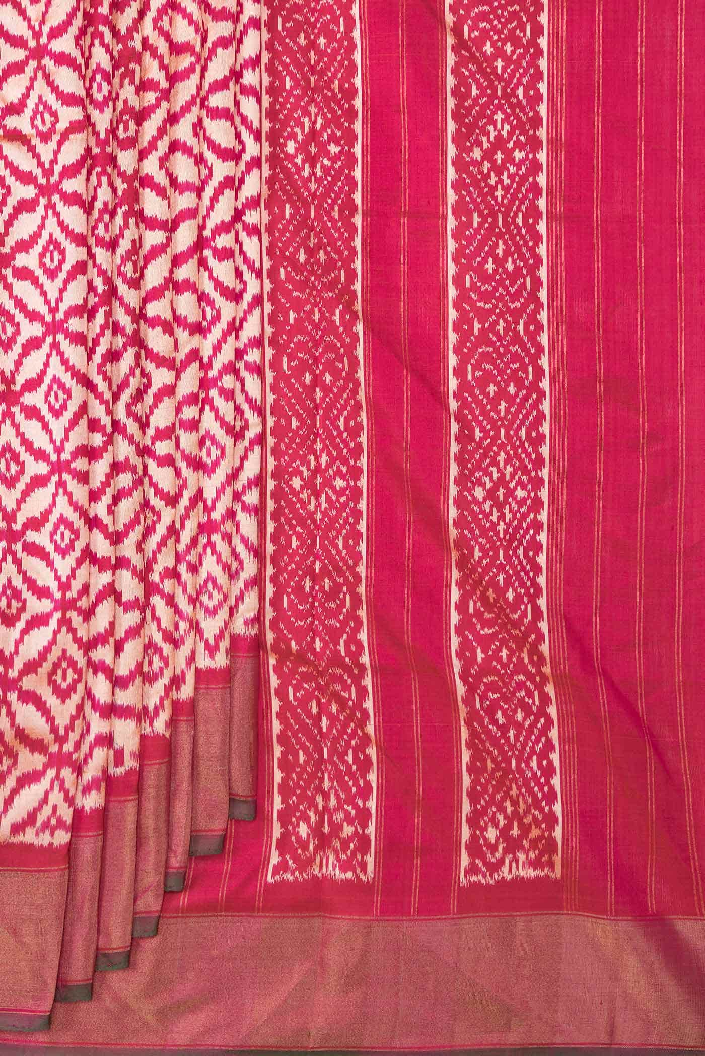 Dark Pink Dual Tone Double Ikat Saree