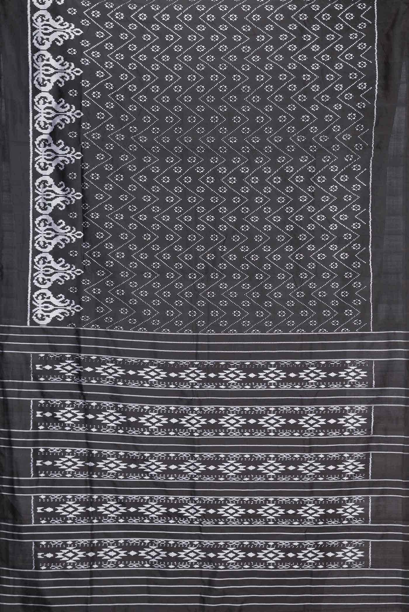 Black Dual Tone Double Ikat Saree