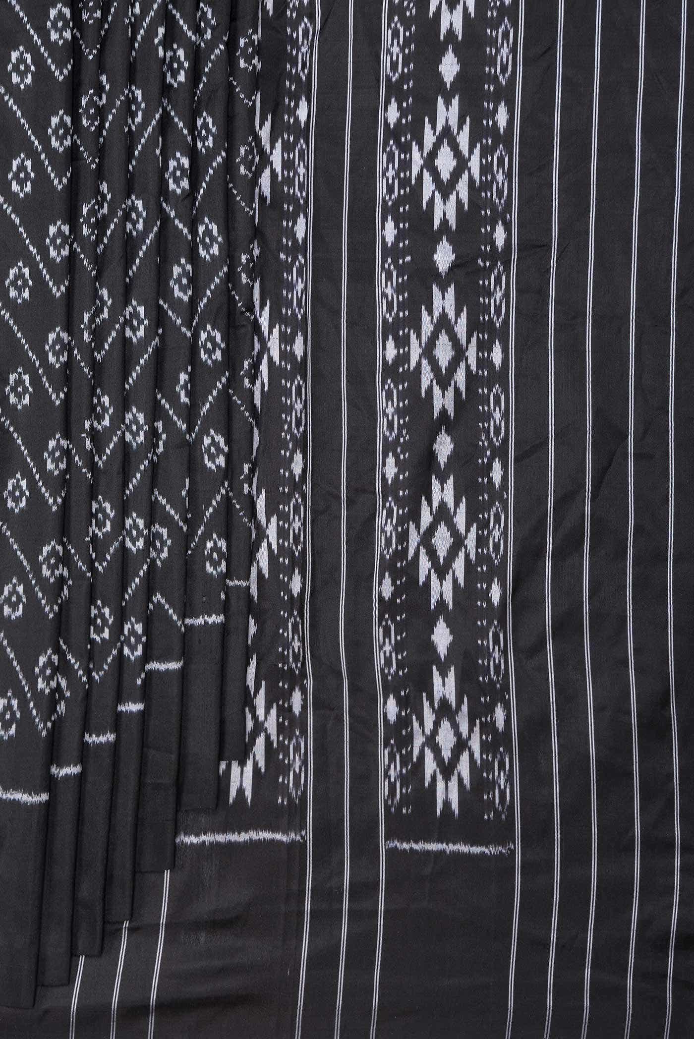 Black Dual Tone Double Ikat Saree
