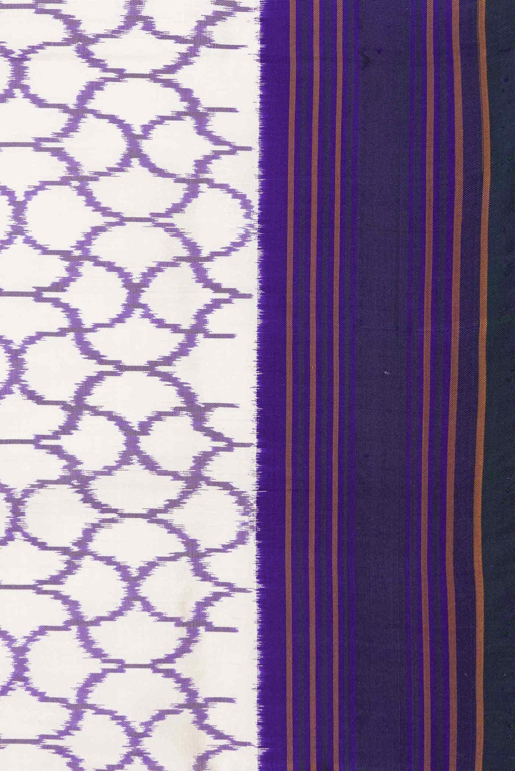 Off White Dual Tone Double Ikat Saree