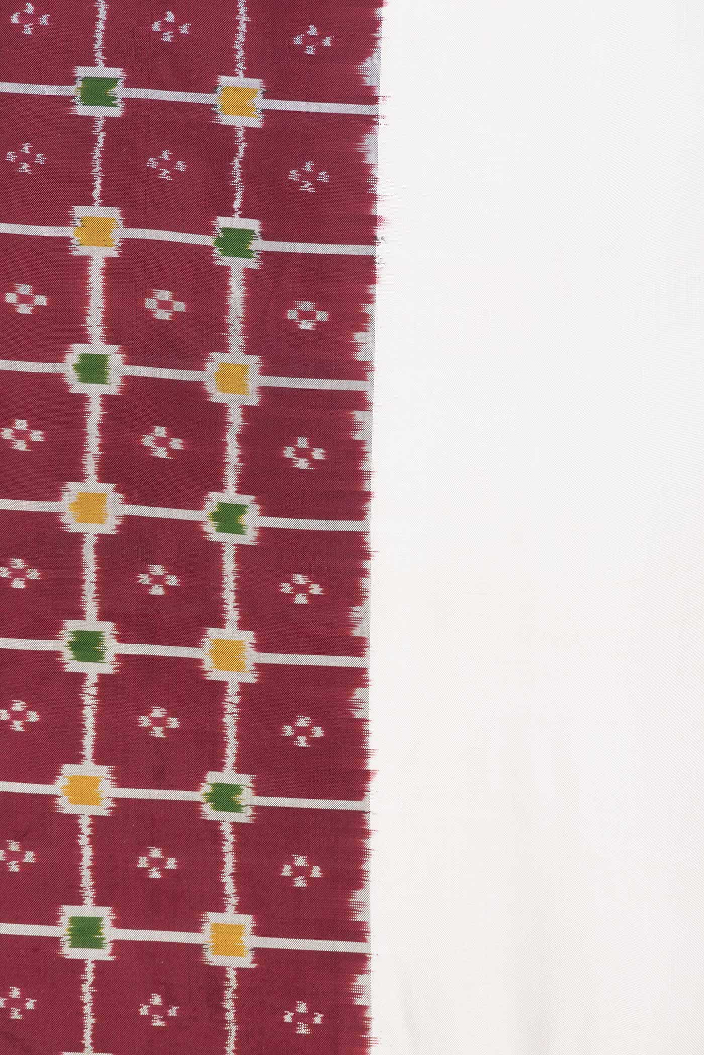 Burgundy Dual Tone Double Ikat Saree