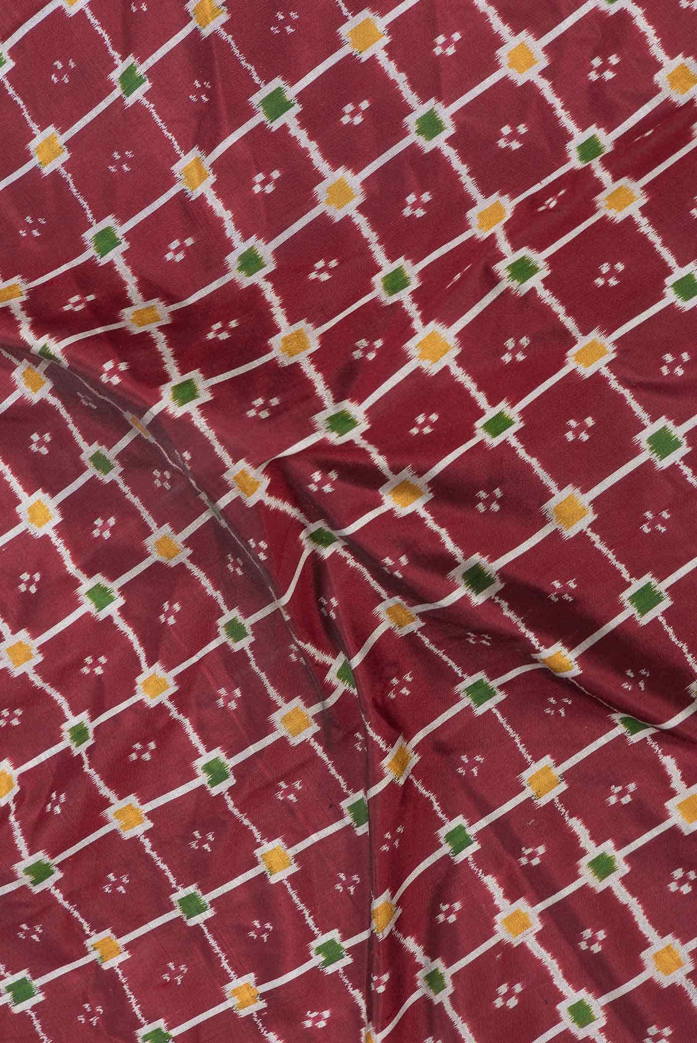 Burgundy Dual Tone Double Ikat Saree