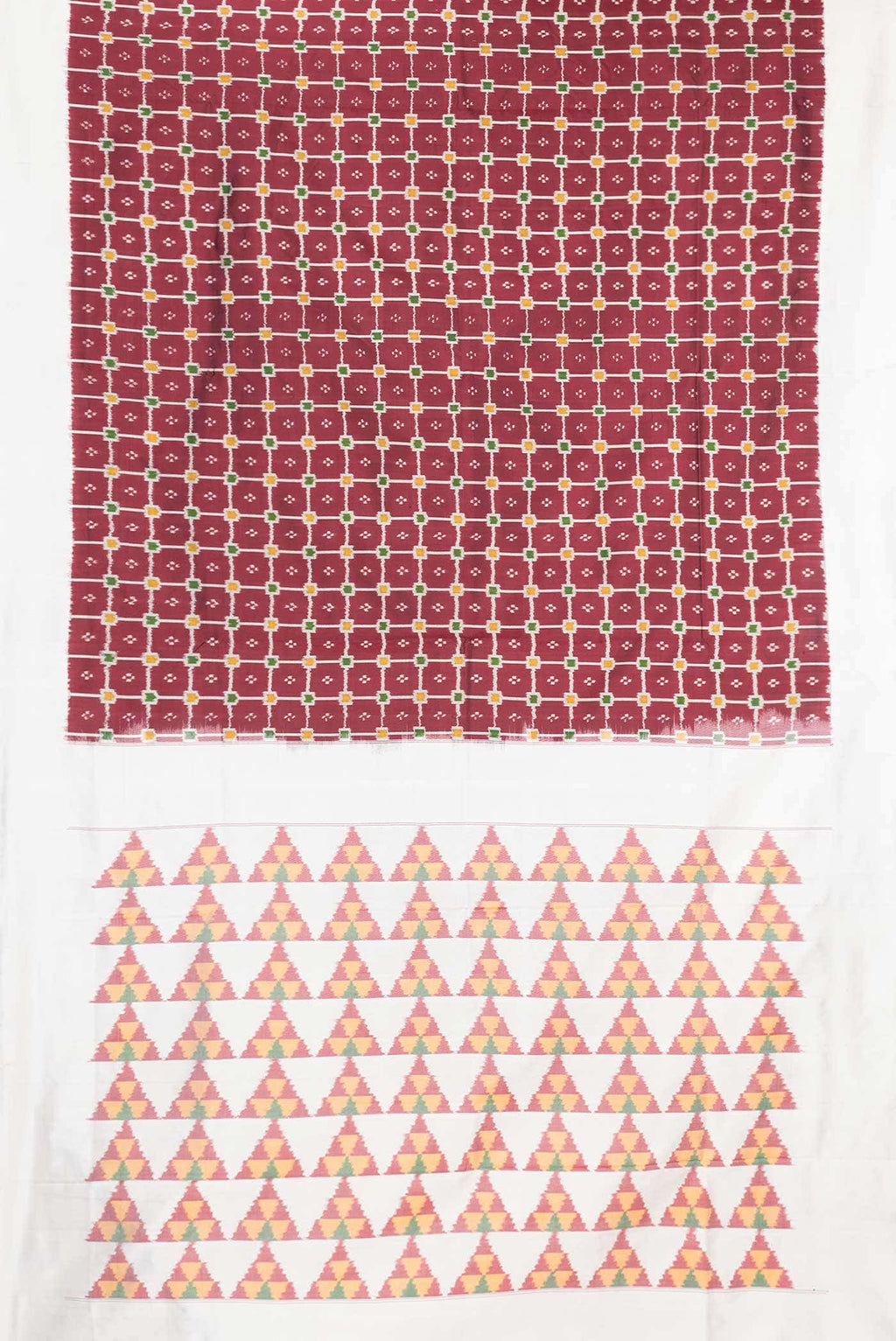 Burgundy Dual Tone Double Ikat Saree