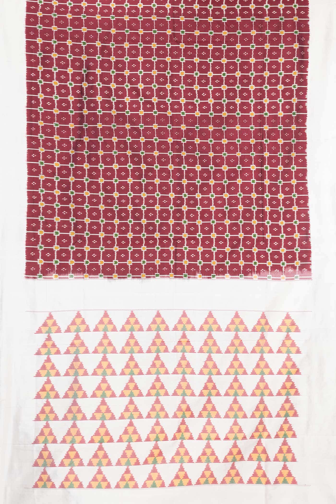 Burgundy Dual Tone Double Ikat Saree