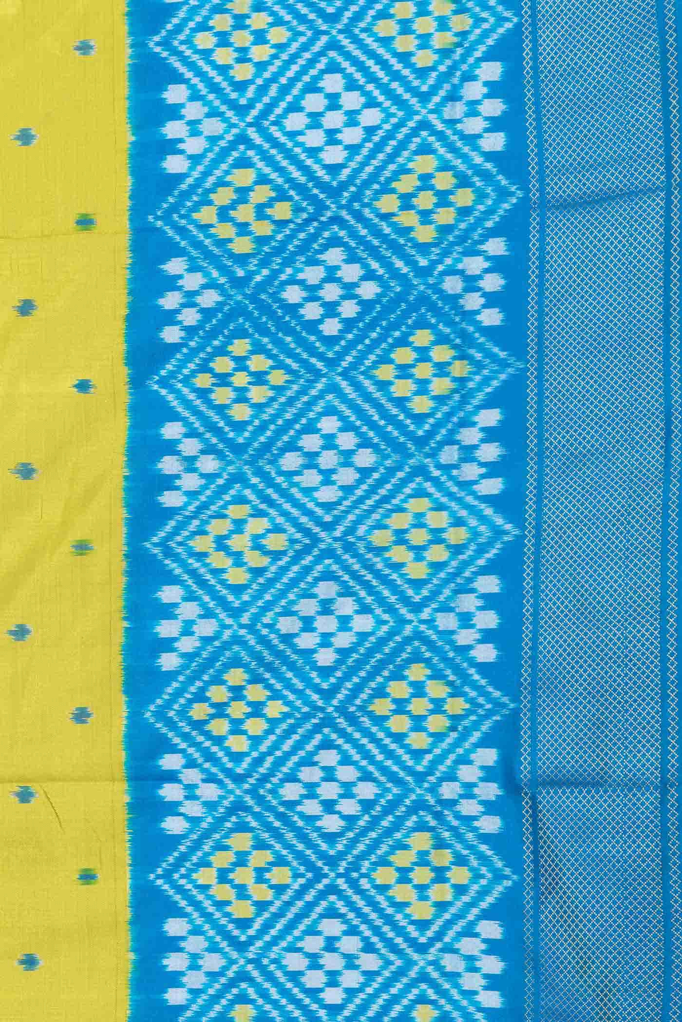 Light Green Dual Tone Double Ikat Saree