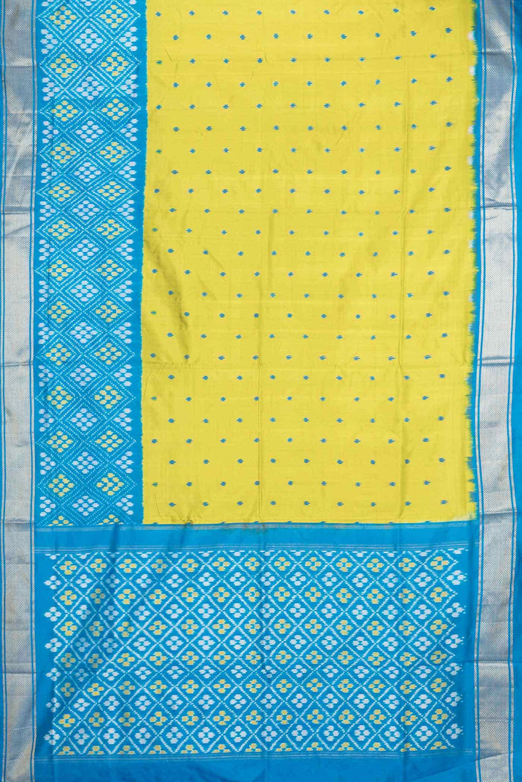 Light Green Dual Tone Double Ikat Saree