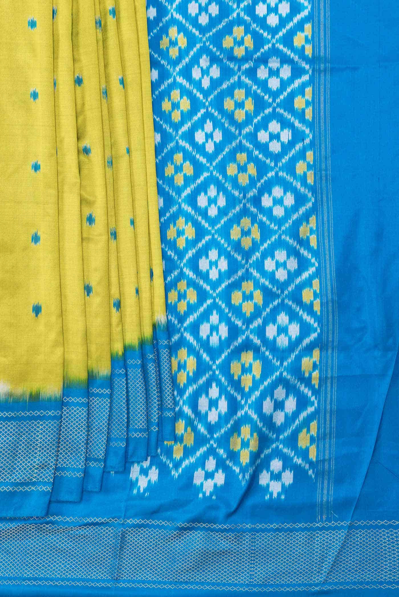 Light Green Dual Tone Double Ikat Saree