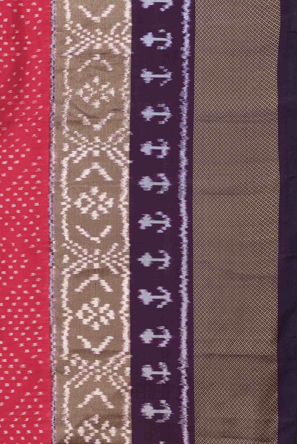 Dark Pink Dual Tone Double Ikat Saree