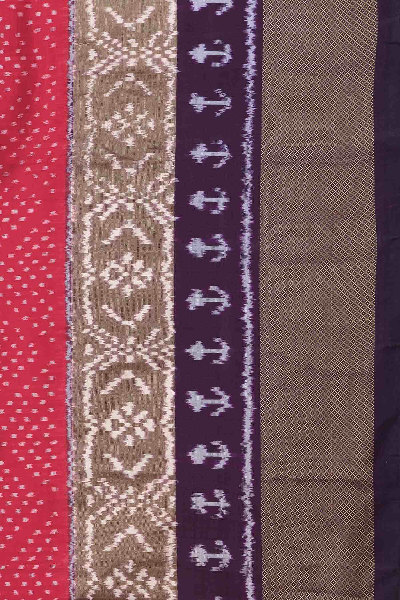 Dark Pink Dual Tone Double Ikat Saree