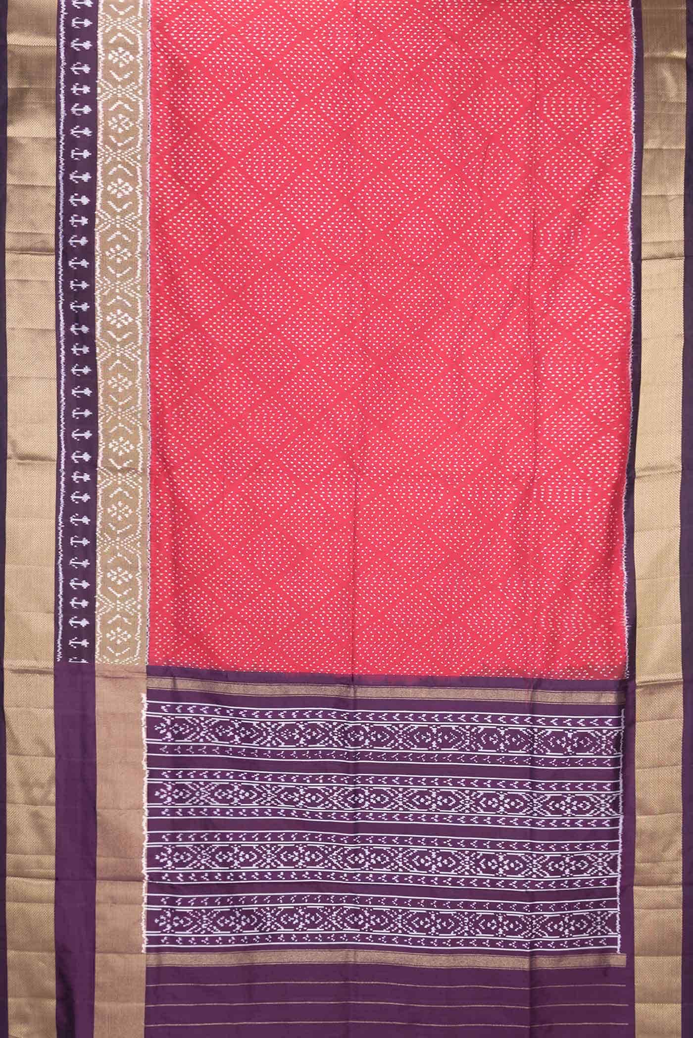 Dark Pink Dual Tone Double Ikat Saree