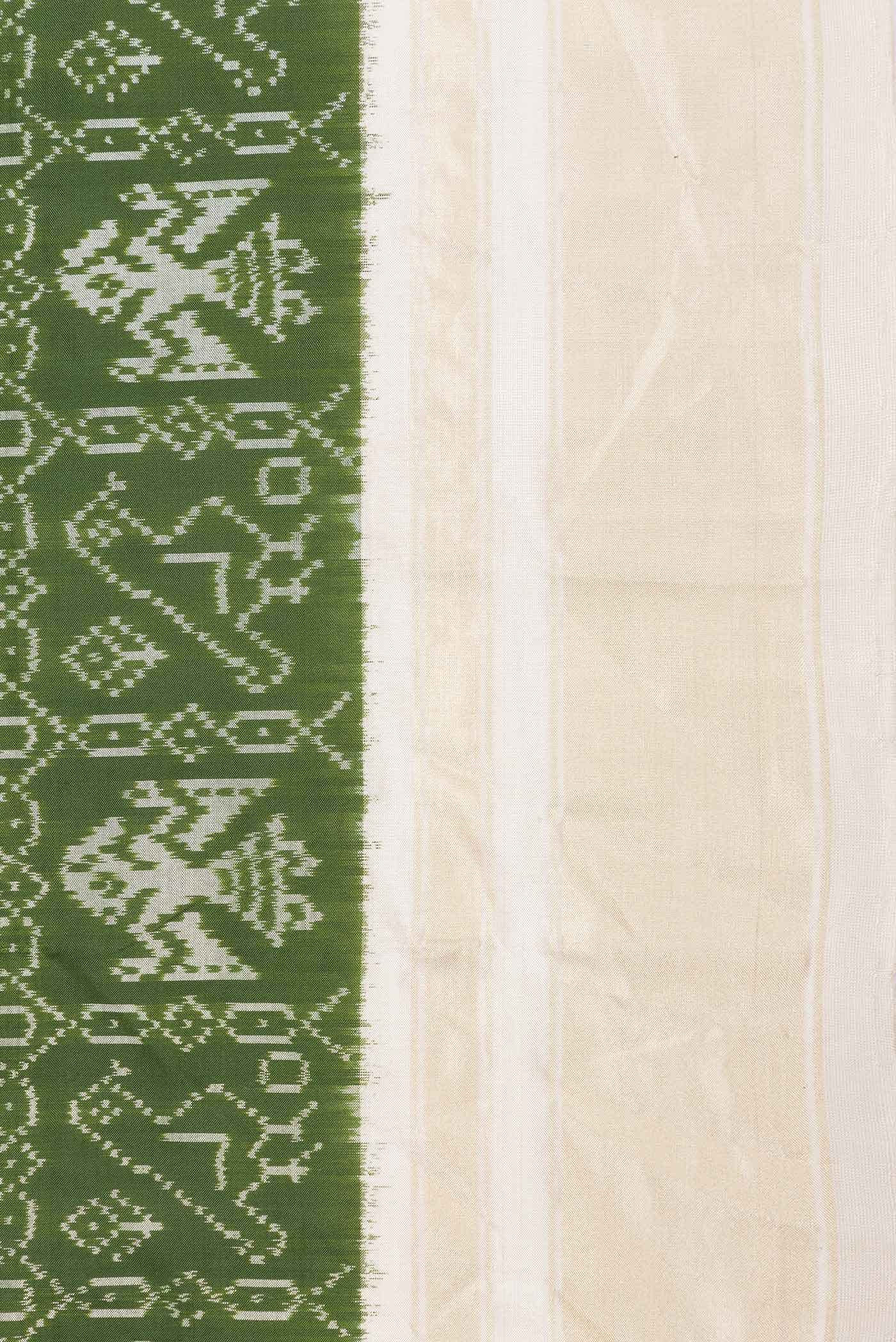 Green Dual Tone Double Ikat Saree