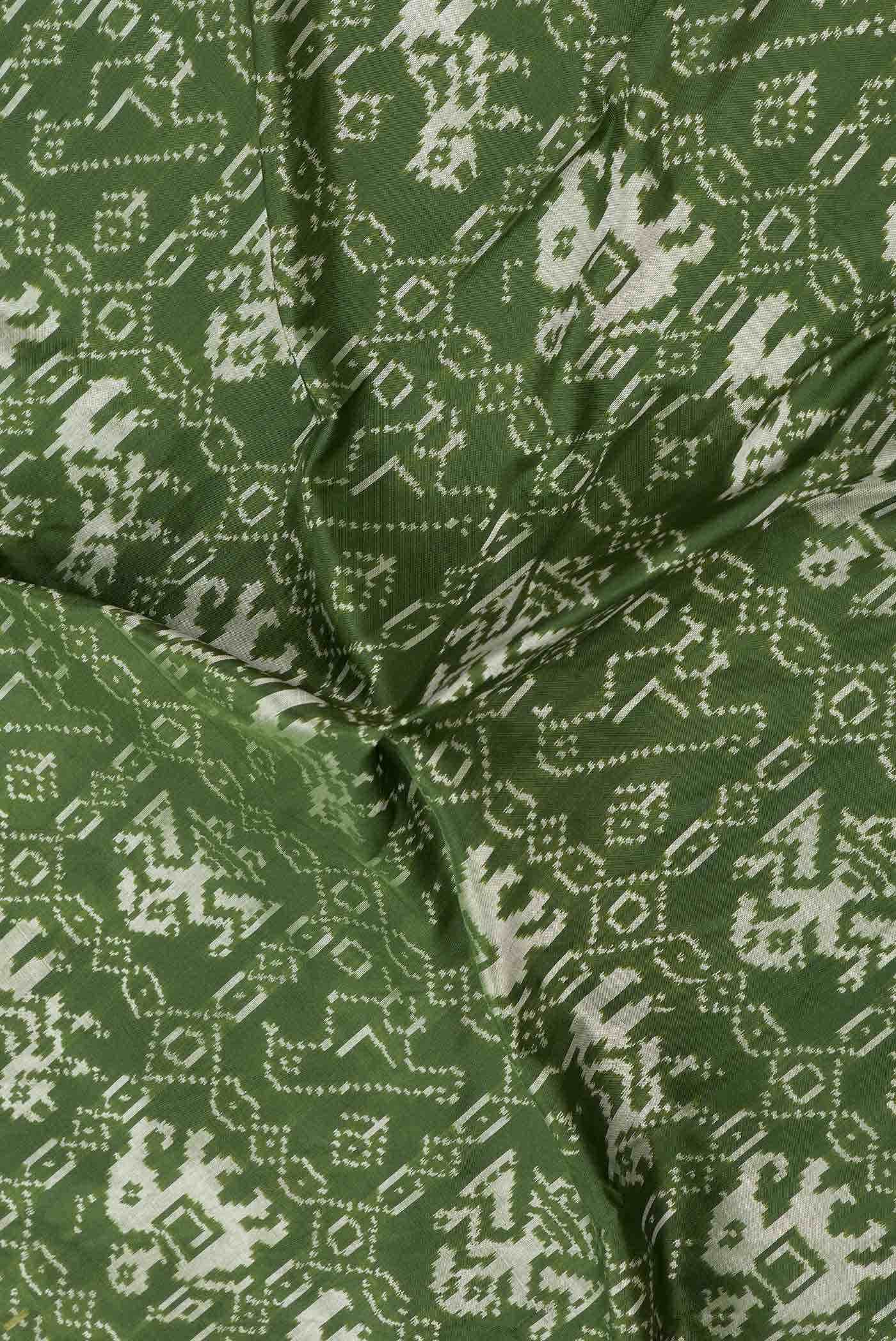 Green Dual Tone Double Ikat Saree