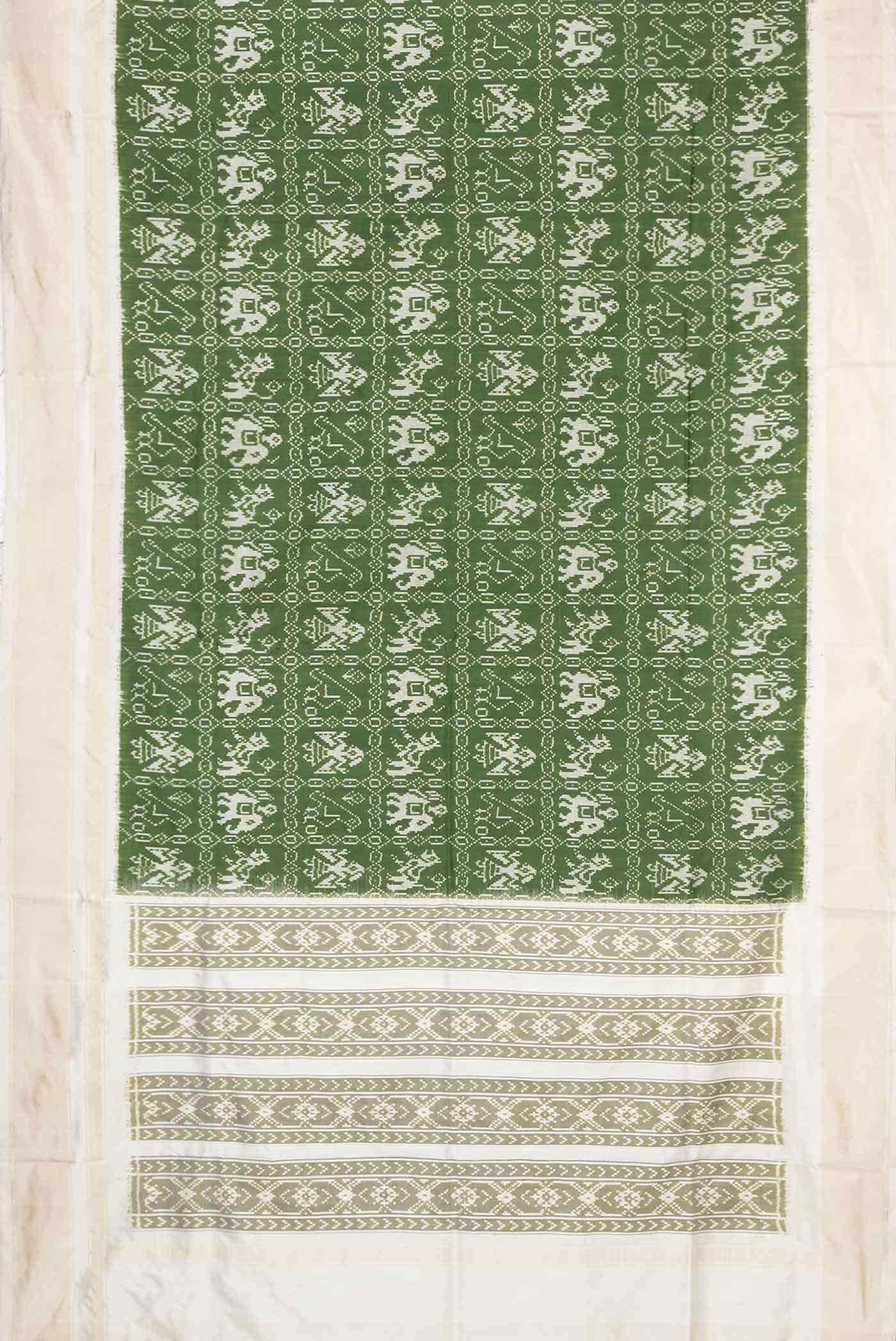 Green Dual Tone Double Ikat Saree