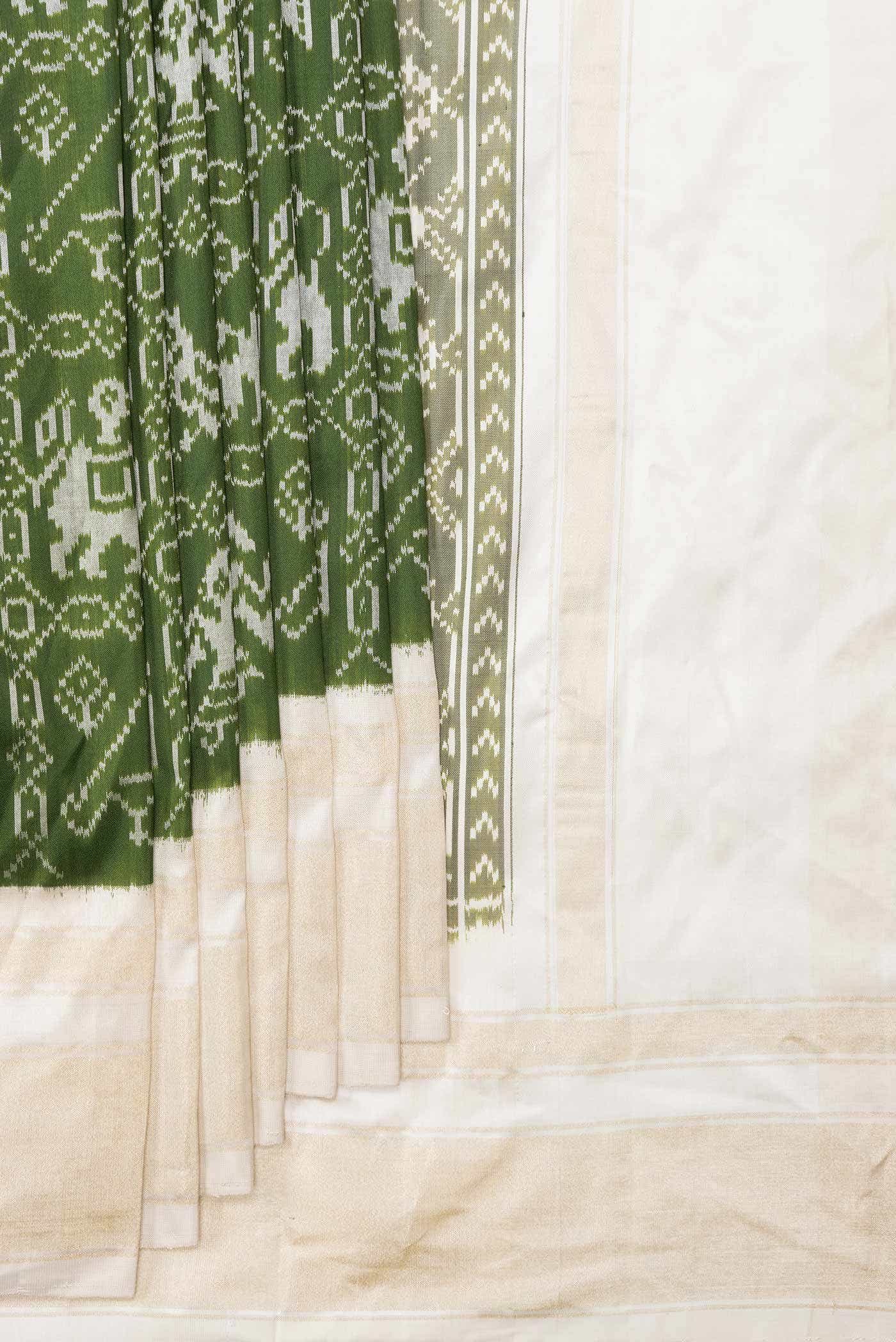 Green Dual Tone Double Ikat Saree