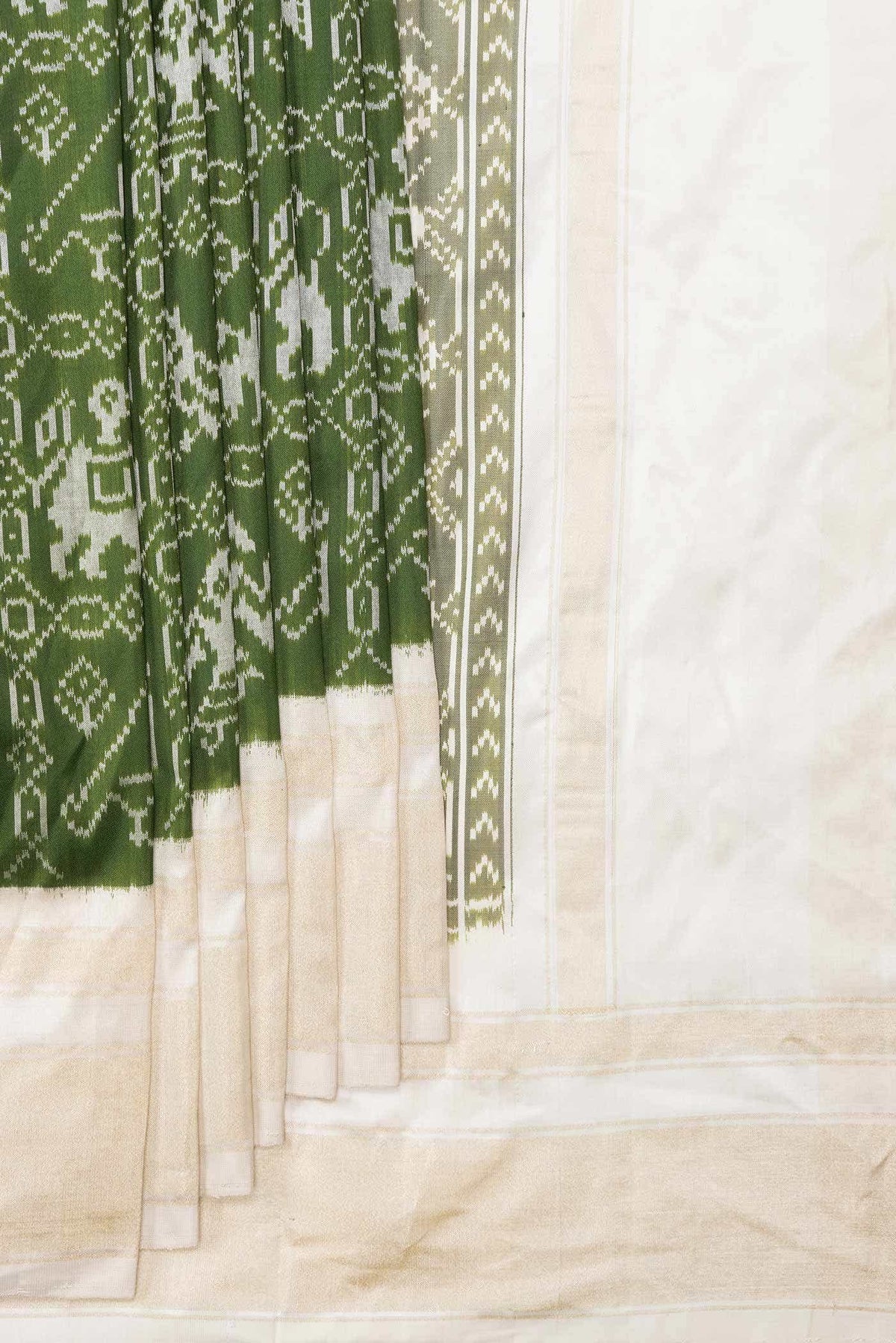Green Dual Tone Double Ikat Saree