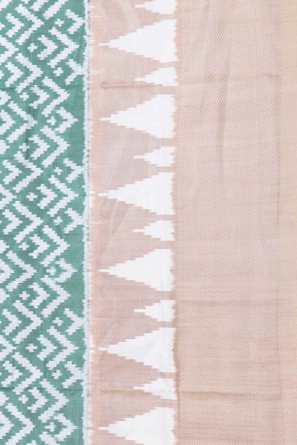 Green Dual Tone Double Ikat Saree