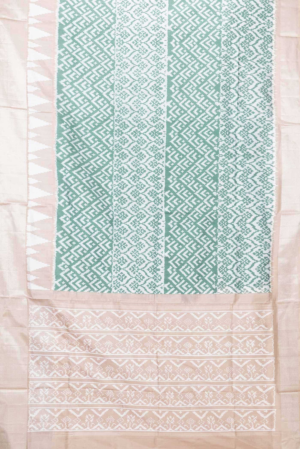 Green Dual Tone Double Ikat Saree