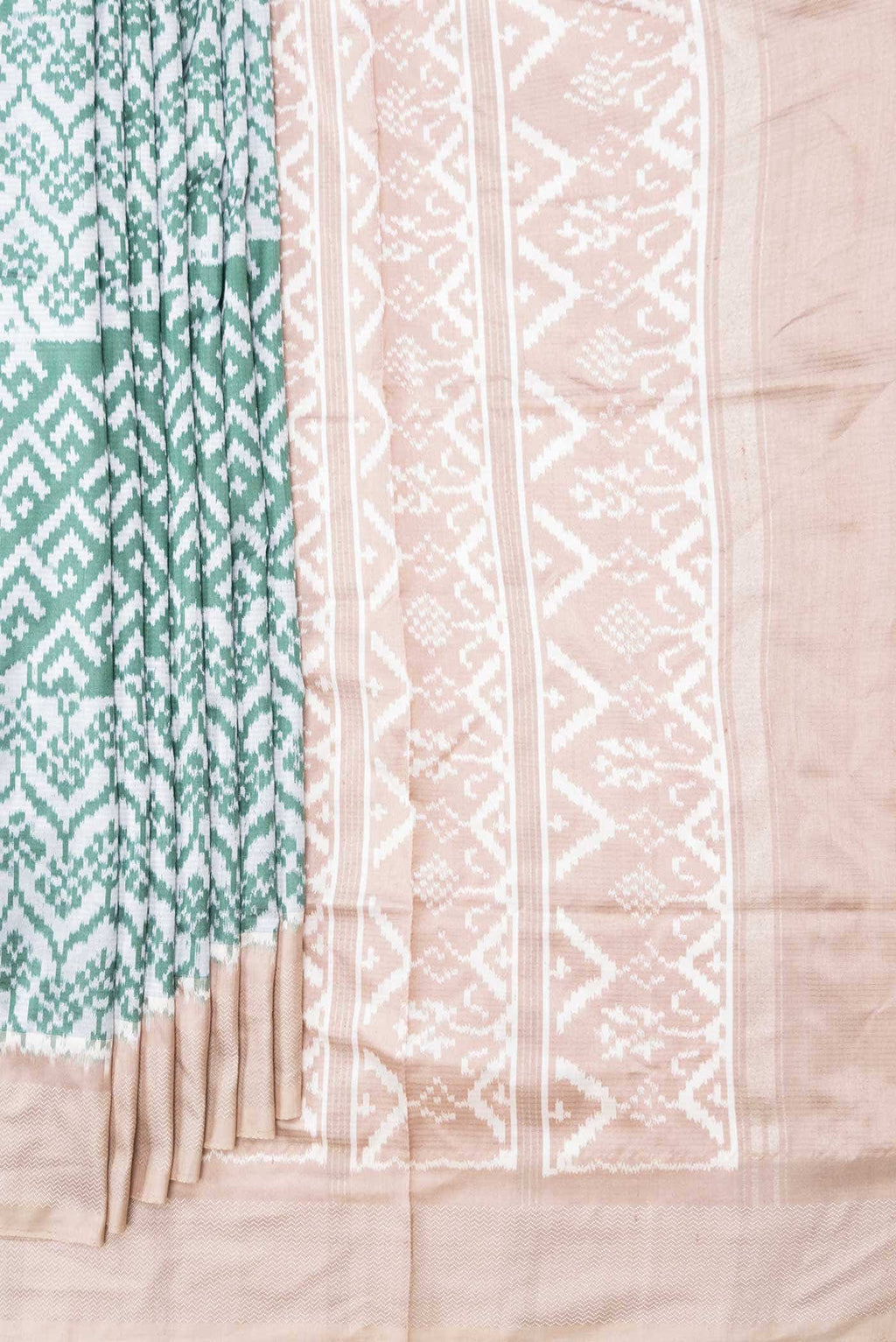 Green Dual Tone Double Ikat Saree