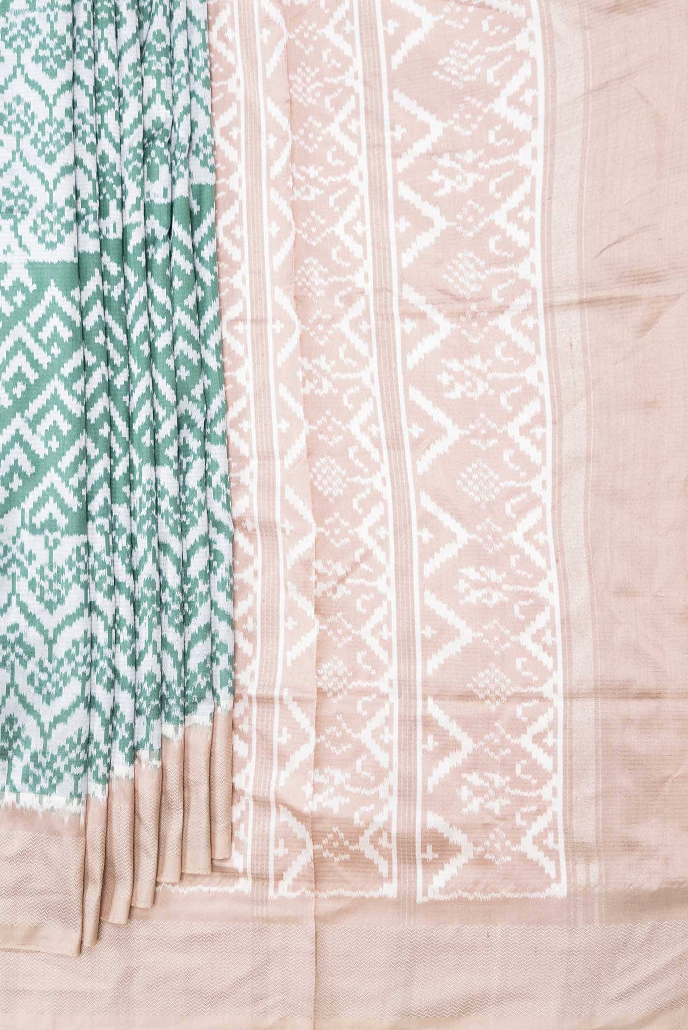 Green Dual Tone Double Ikat Saree