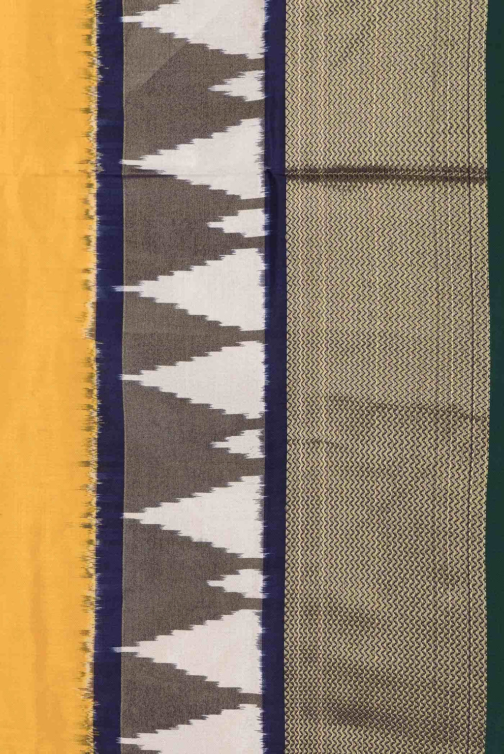 Yellow Dual Tone Double Ikat Saree