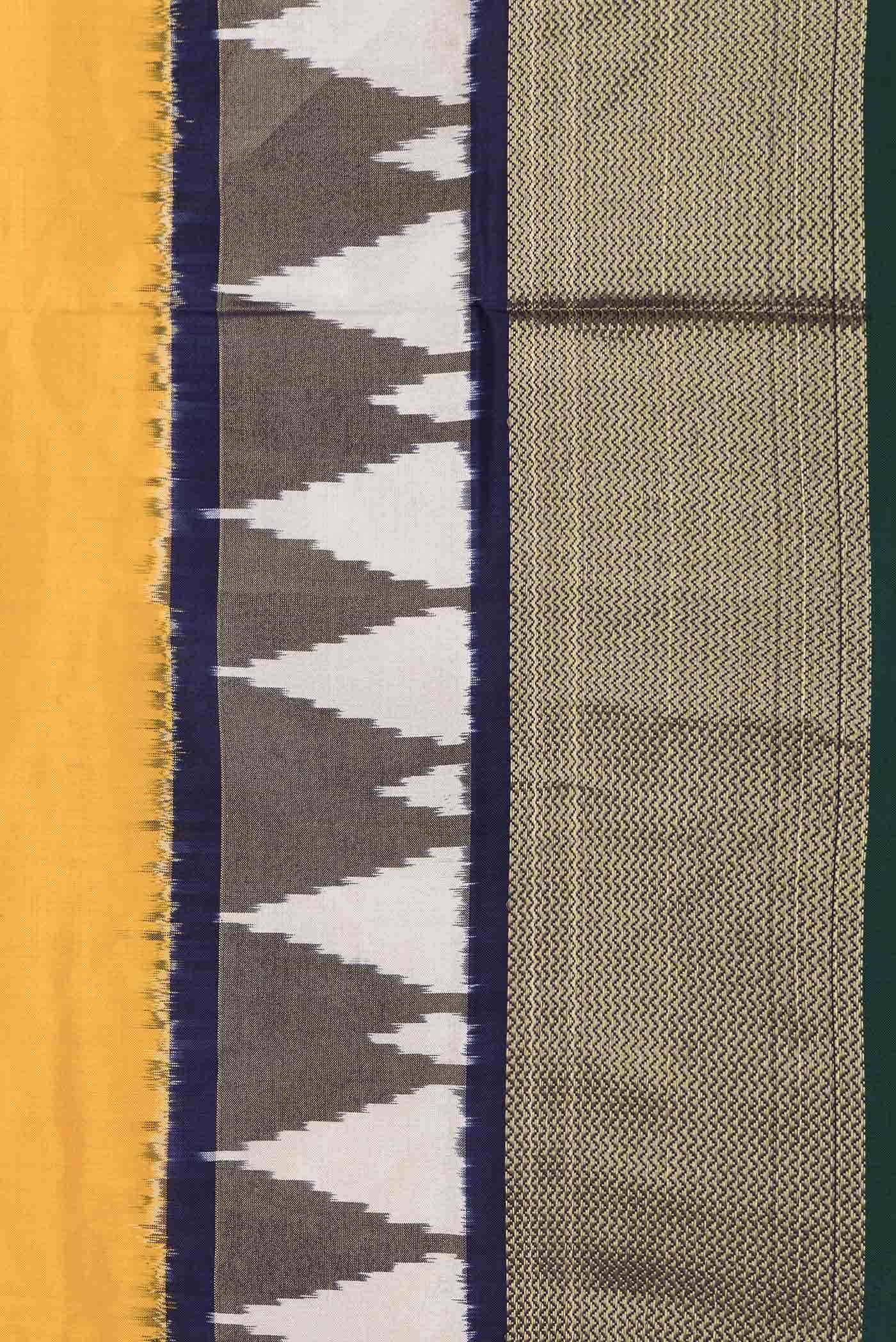 Yellow Dual Tone Double Ikat Saree