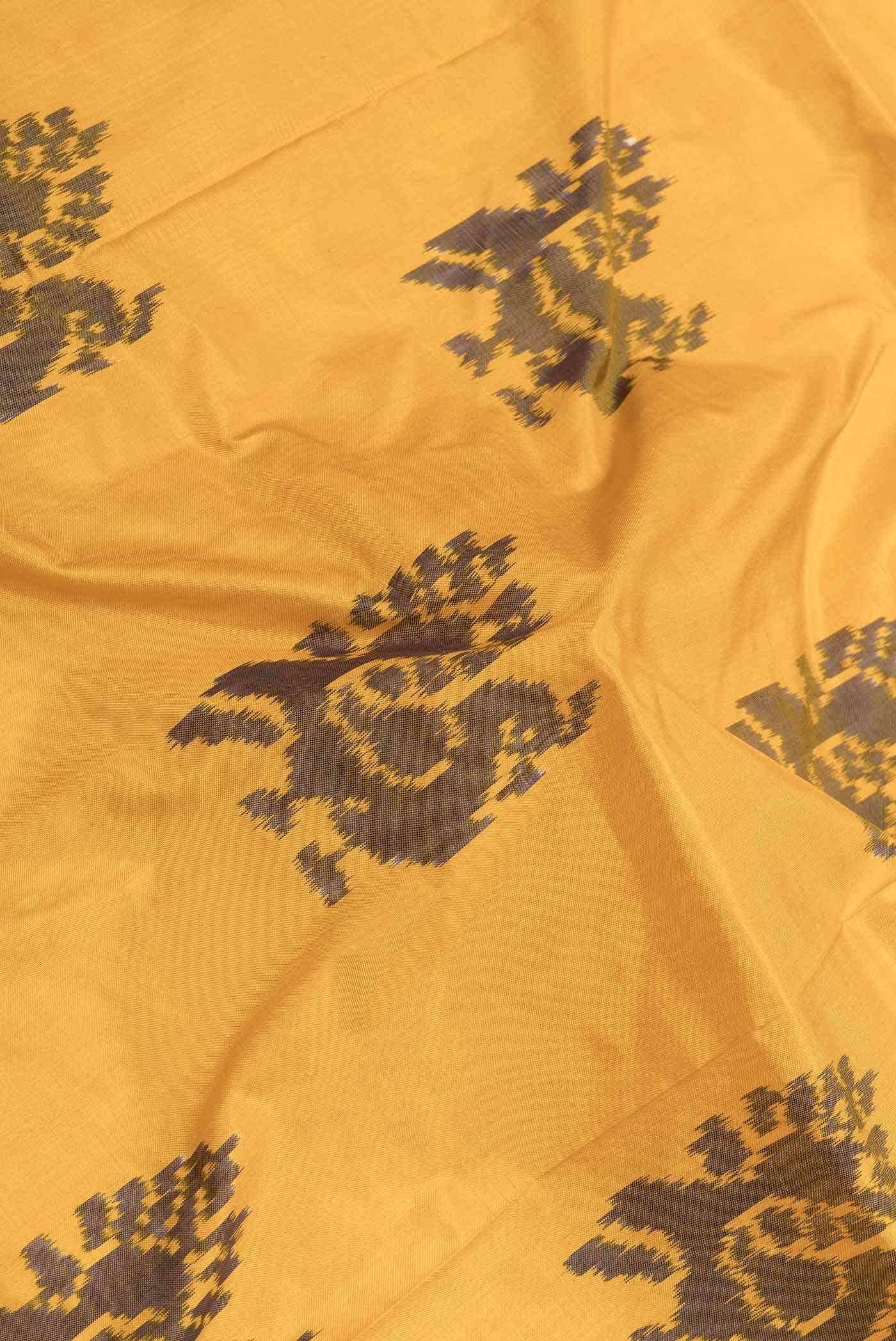 Yellow Dual Tone Double Ikat Saree