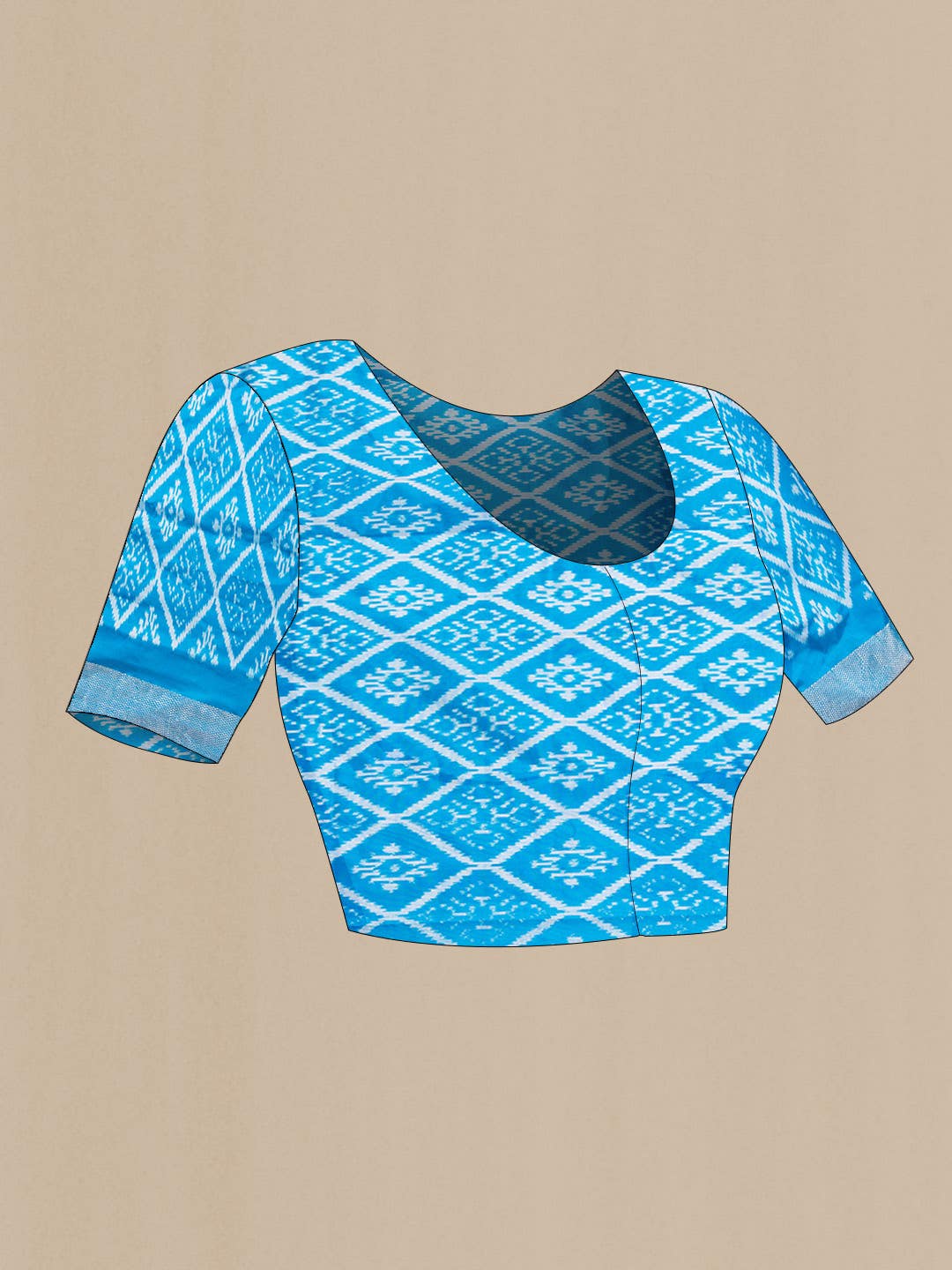 Sky Blue Dual Tone Double Ikat Saree