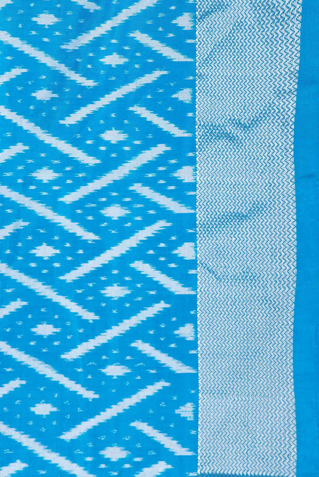 Sky Blue Dual Tone Double Ikat Saree
