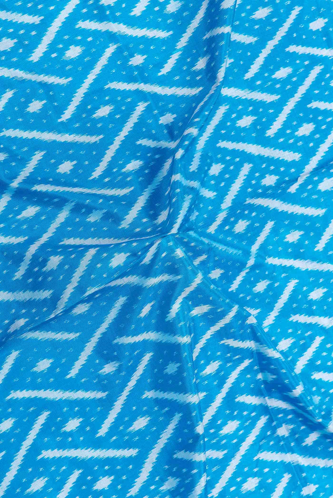 Sky Blue Dual Tone Double Ikat Saree