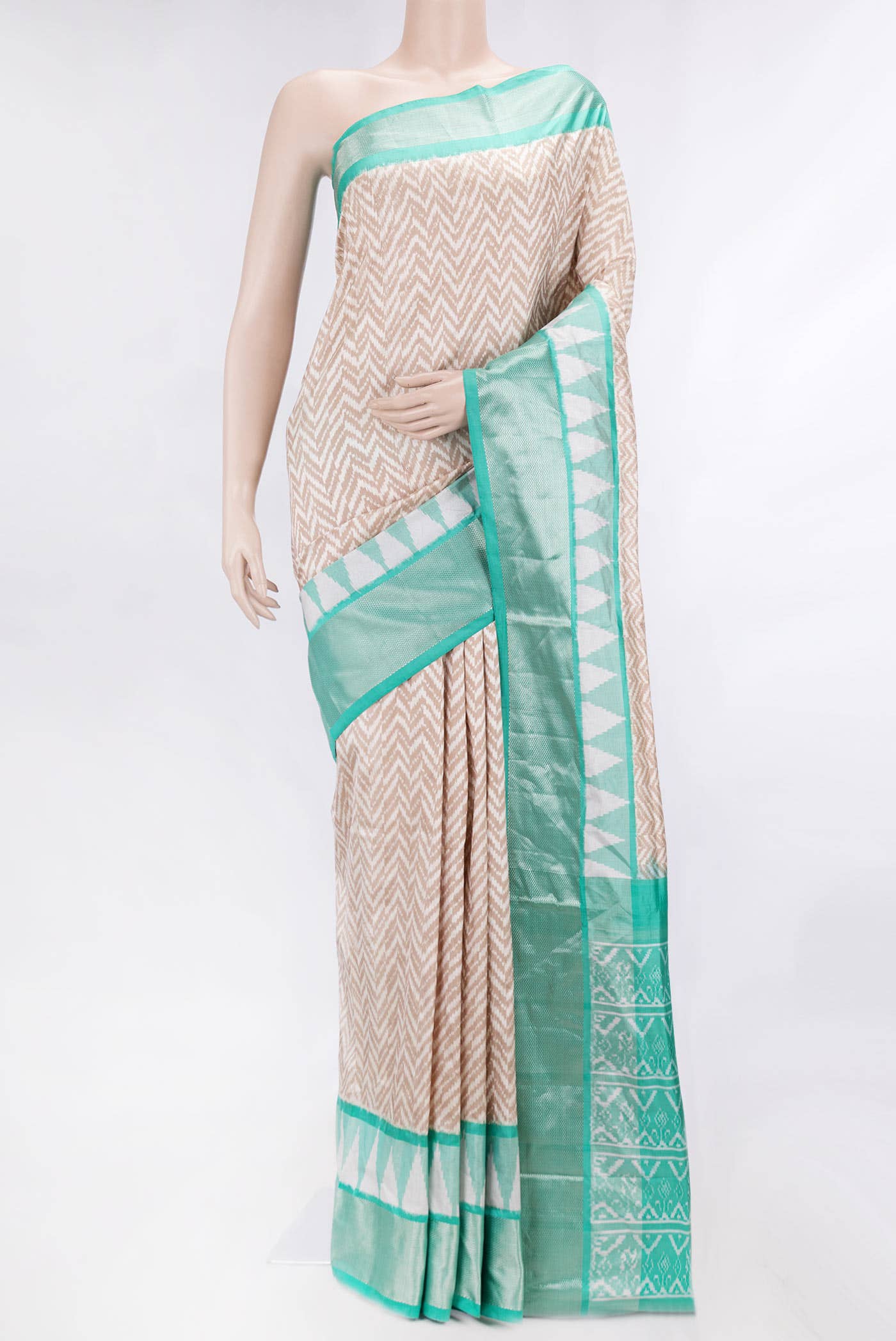 Sandal Dual Tone Double Ikat Saree