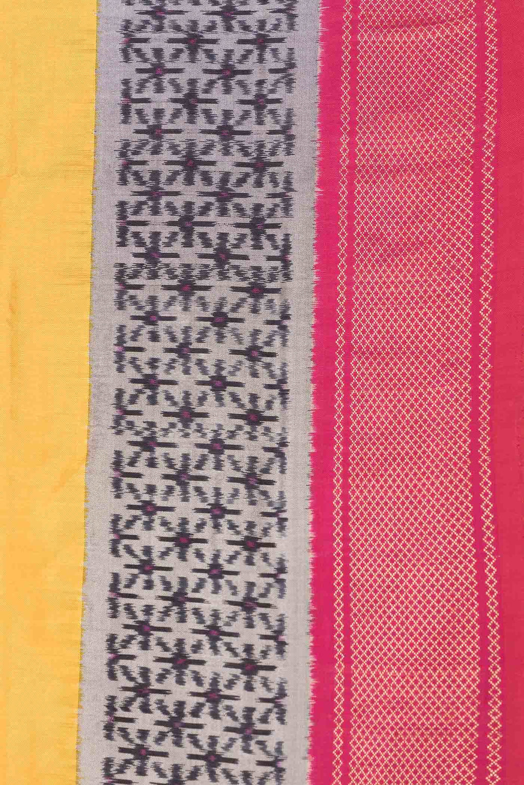 Mustard Dual Tone Double Ikat Saree