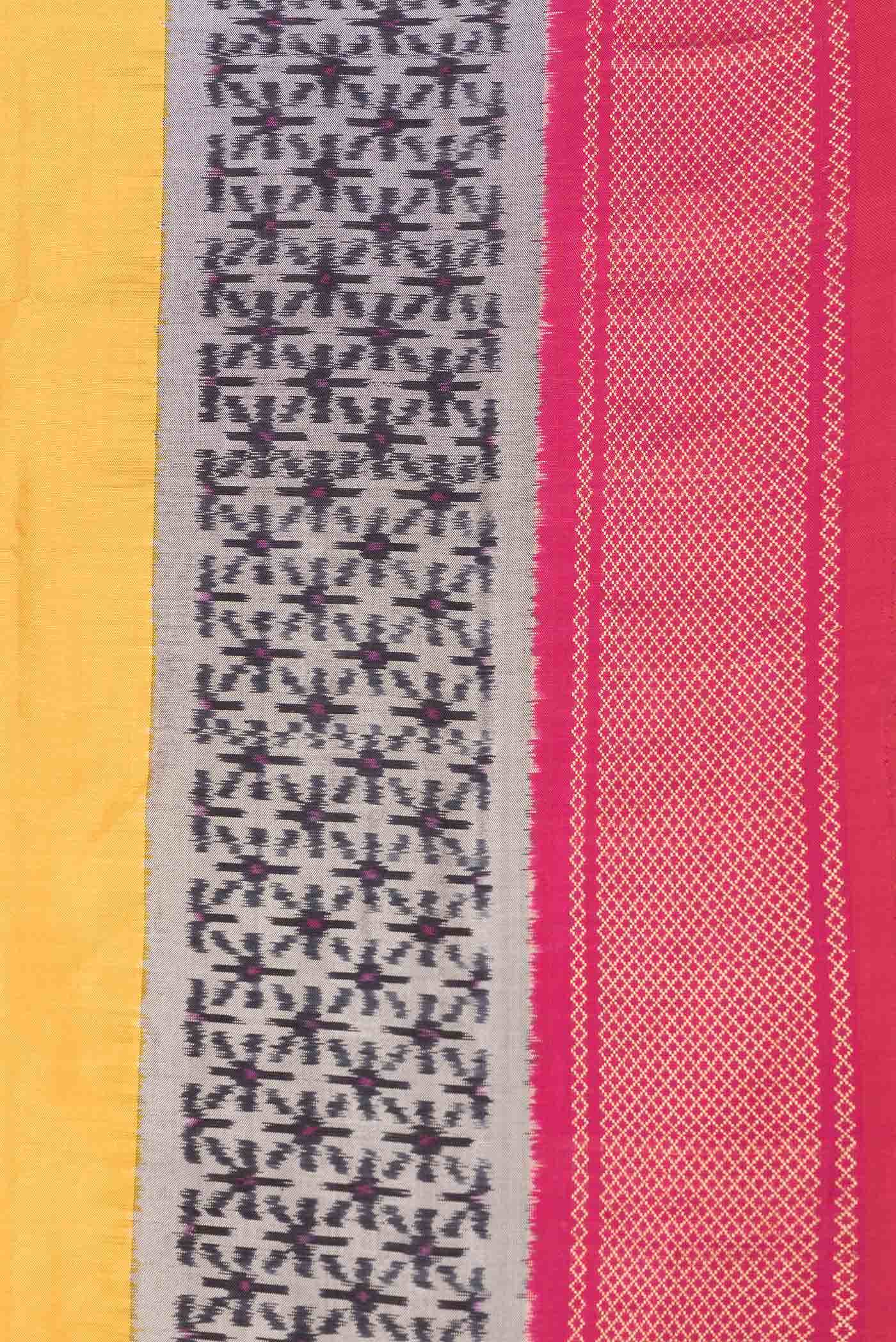 Mustard Dual Tone Double Ikat Saree