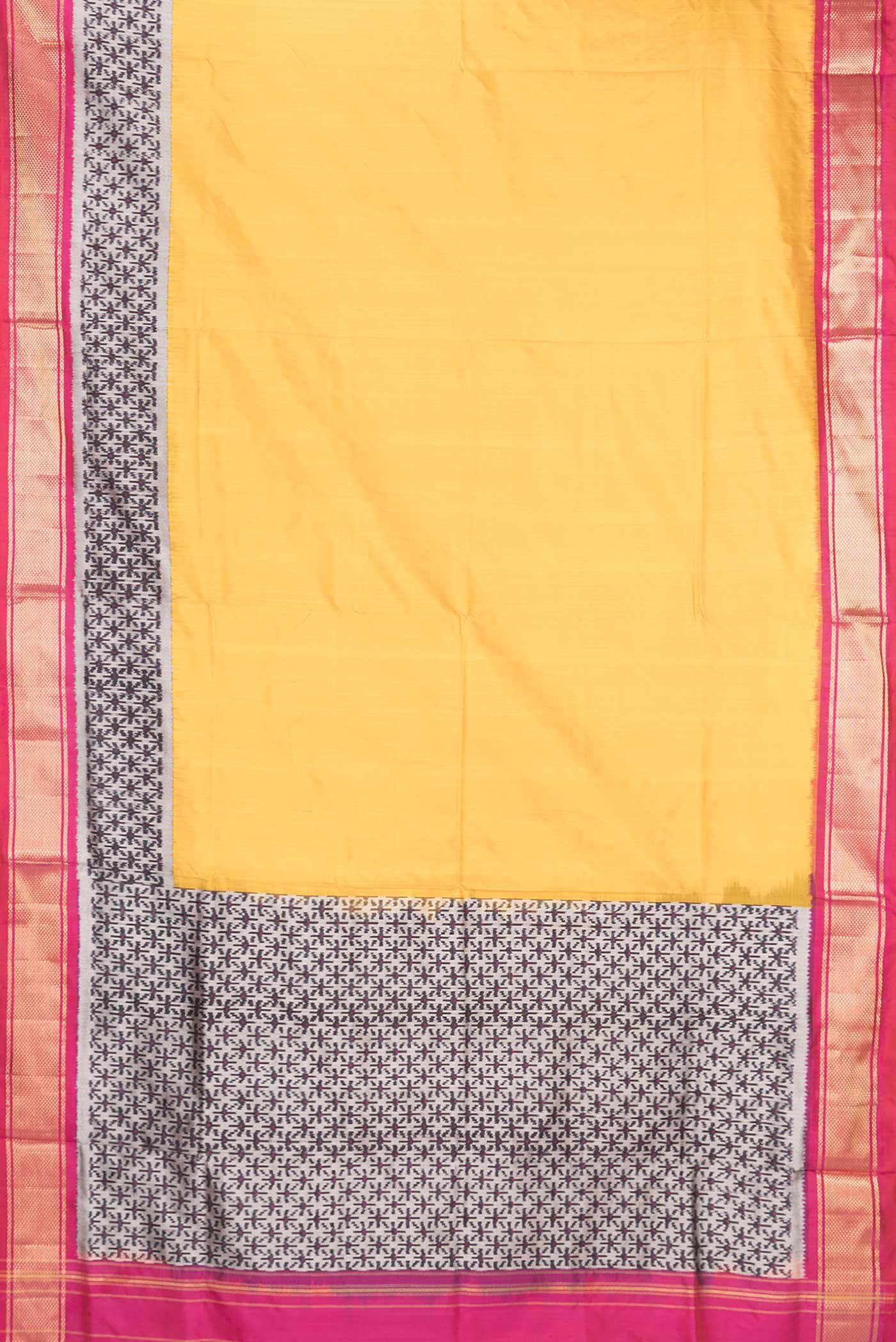 Mustard Dual Tone Double Ikat Saree